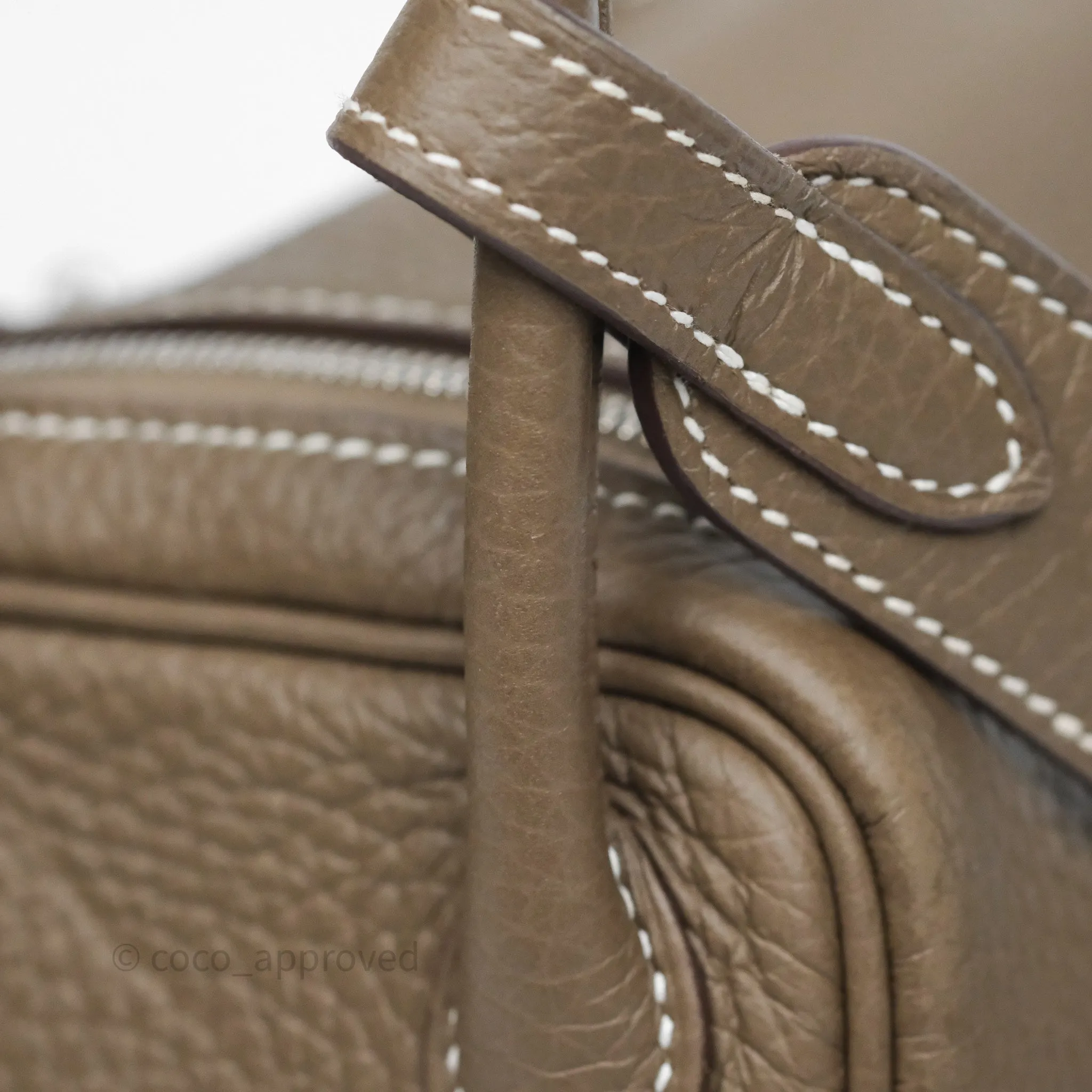 Herms Mini Lindy 20 Etoupe 18 Clemence Palladium Hardware