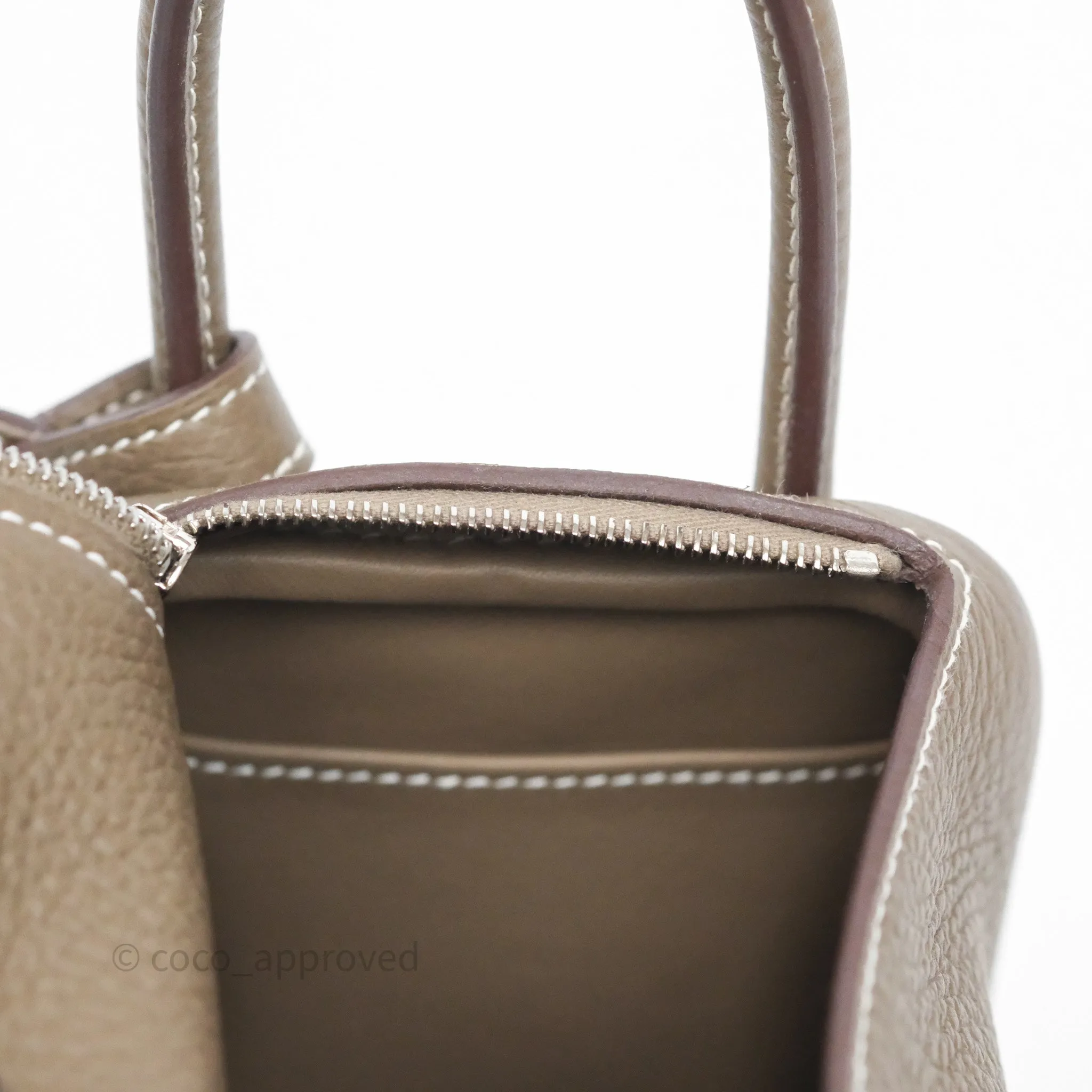 Herms Mini Lindy 20 Etoupe 18 Clemence Palladium Hardware