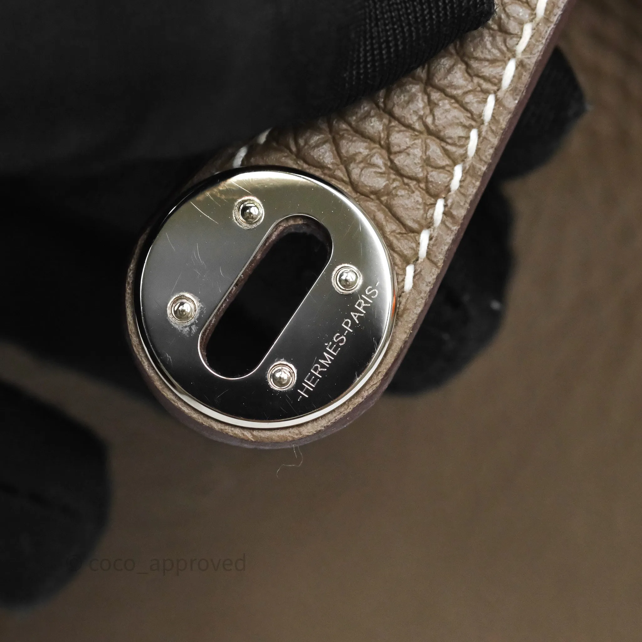 Herms Mini Lindy 20 Etoupe 18 Clemence Palladium Hardware