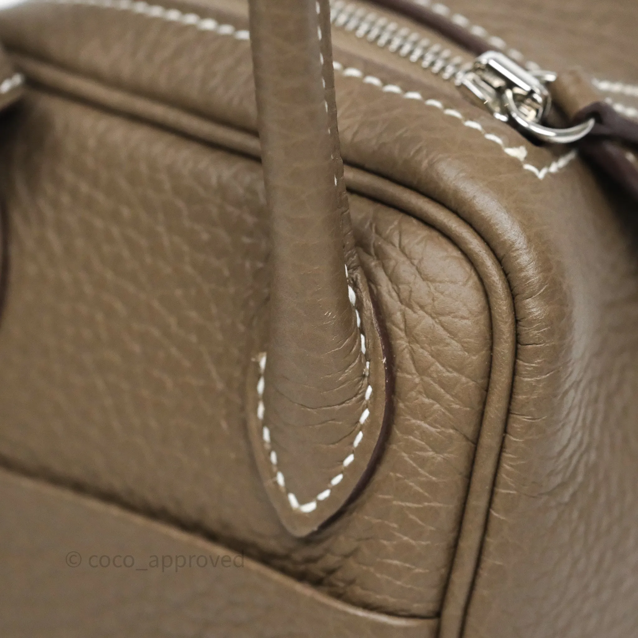 Herms Mini Lindy 20 Etoupe 18 Clemence Palladium Hardware