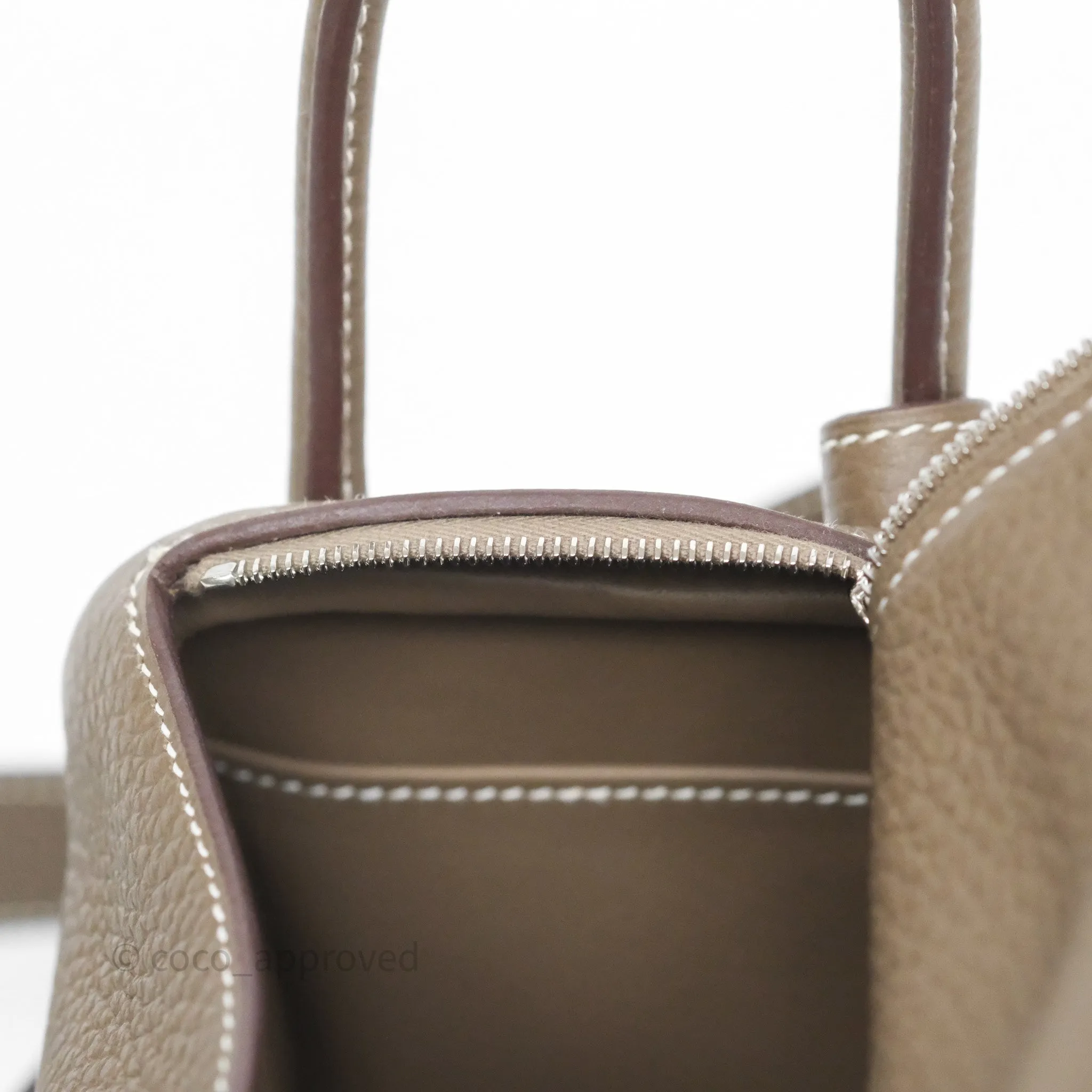 Herms Mini Lindy 20 Etoupe 18 Clemence Palladium Hardware