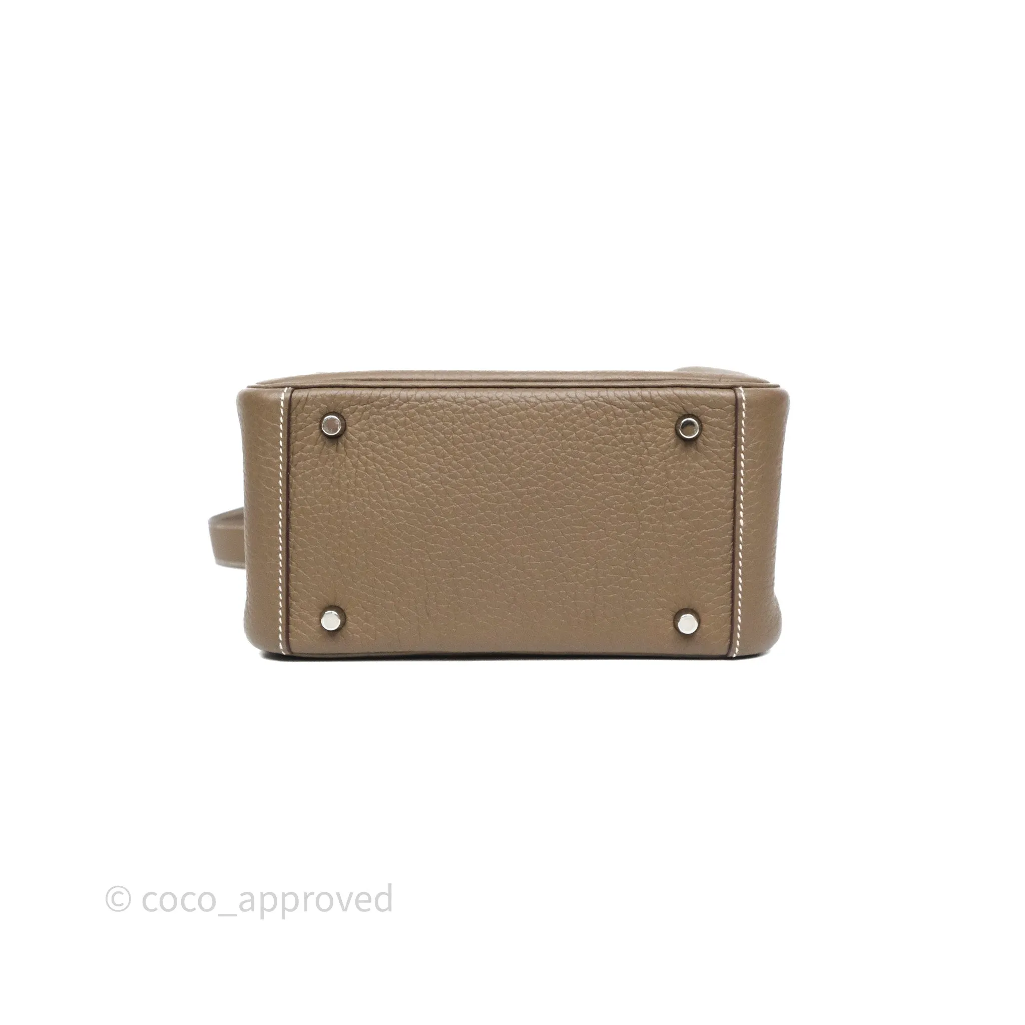 Herms Mini Lindy 20 Etoupe 18 Clemence Palladium Hardware
