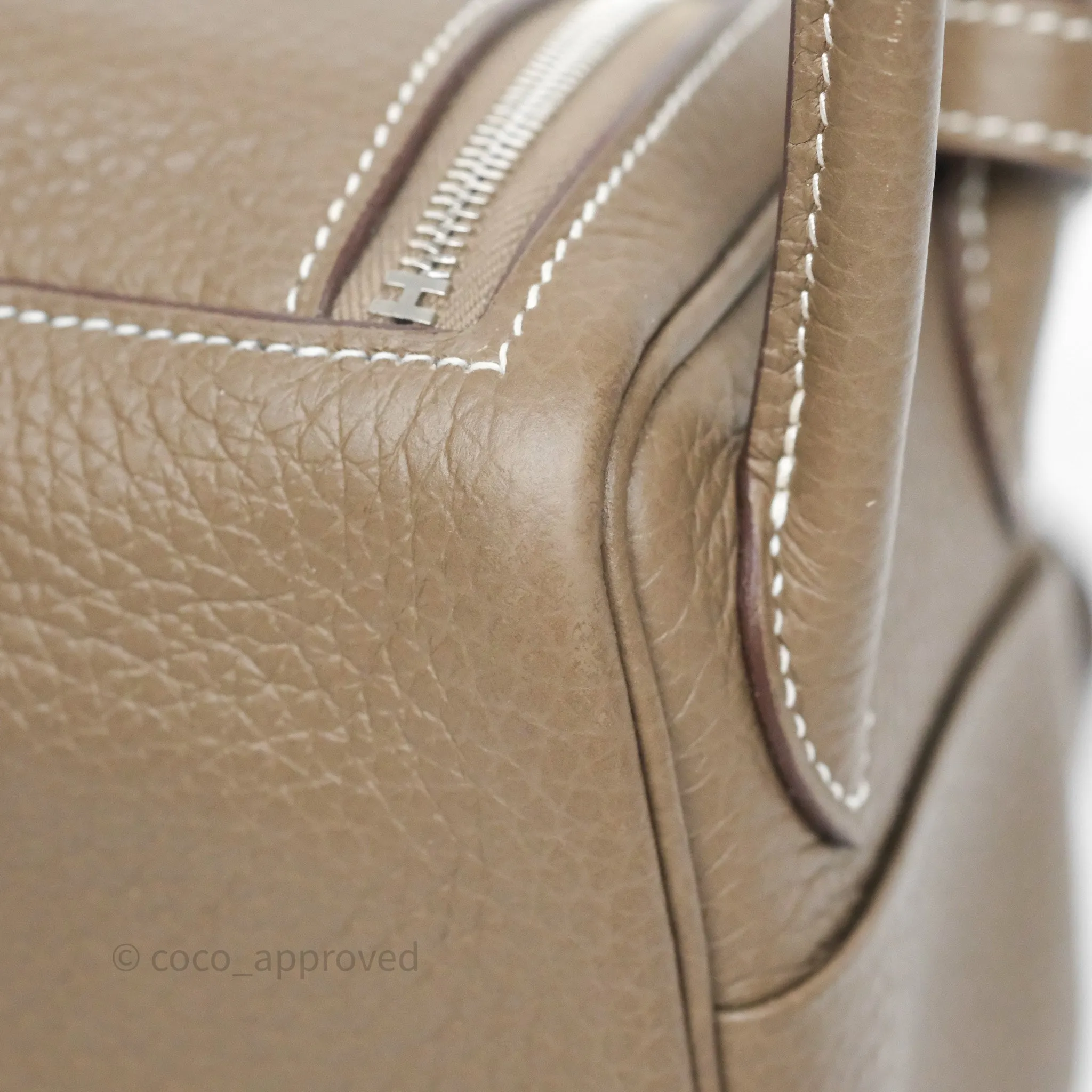 Herms Mini Lindy 20 Etoupe 18 Clemence Palladium Hardware