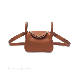Herms Mini Lindy 20 Fauve 34 Barenia Gold Hardware