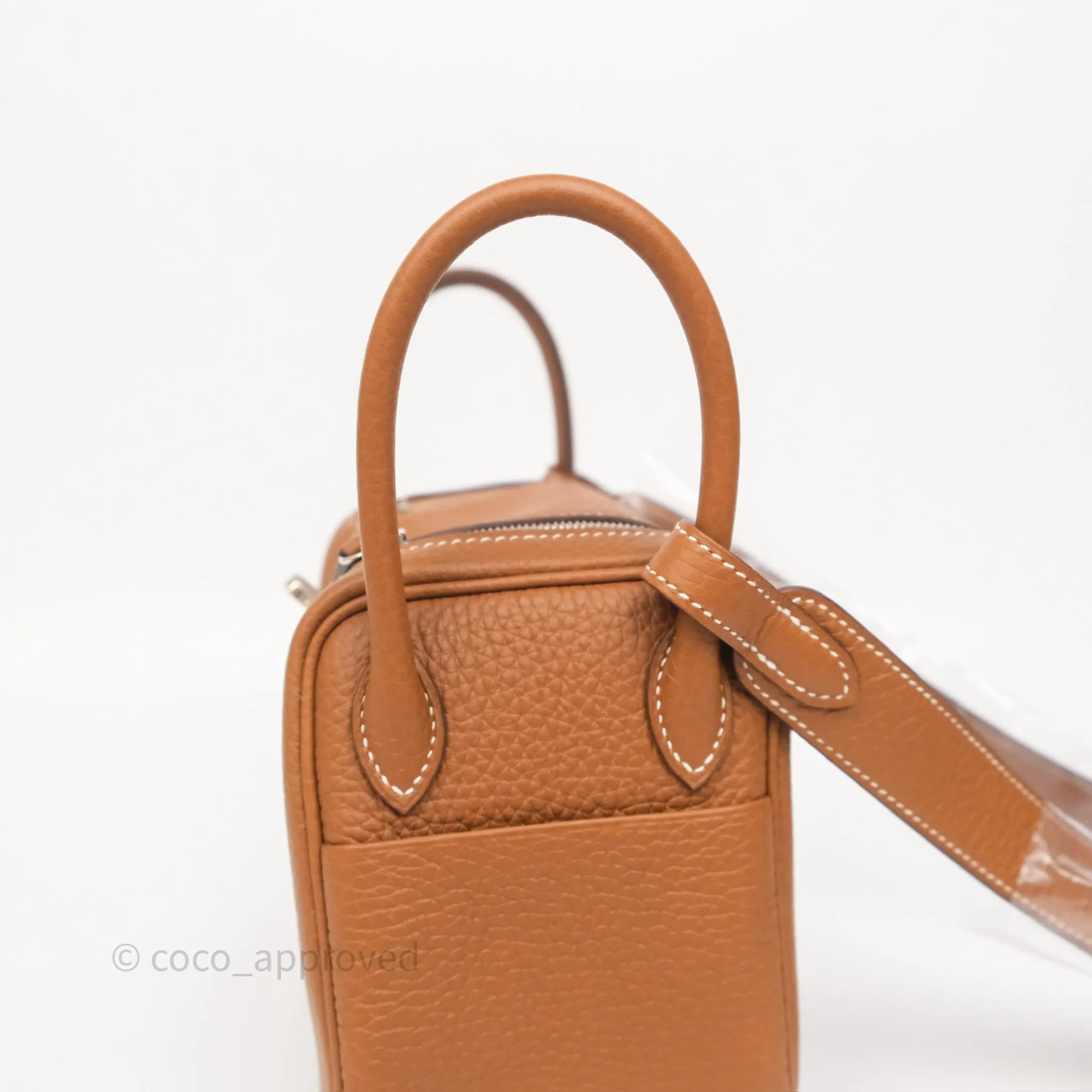 Herms Mini Lindy 20 Gold 37 Clemence Palladium Hardware