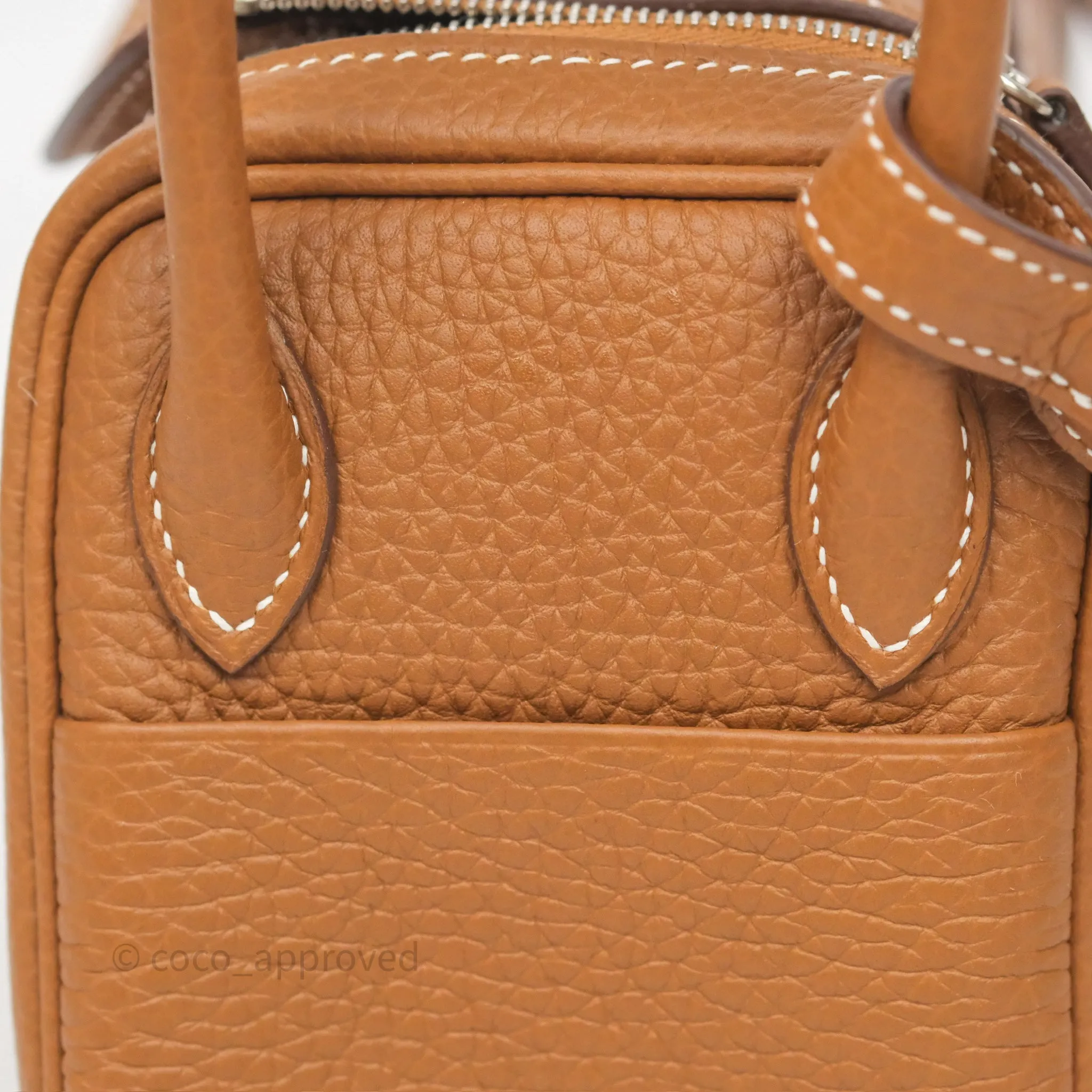 Herms Mini Lindy 20 Gold 37 Clemence Palladium Hardware