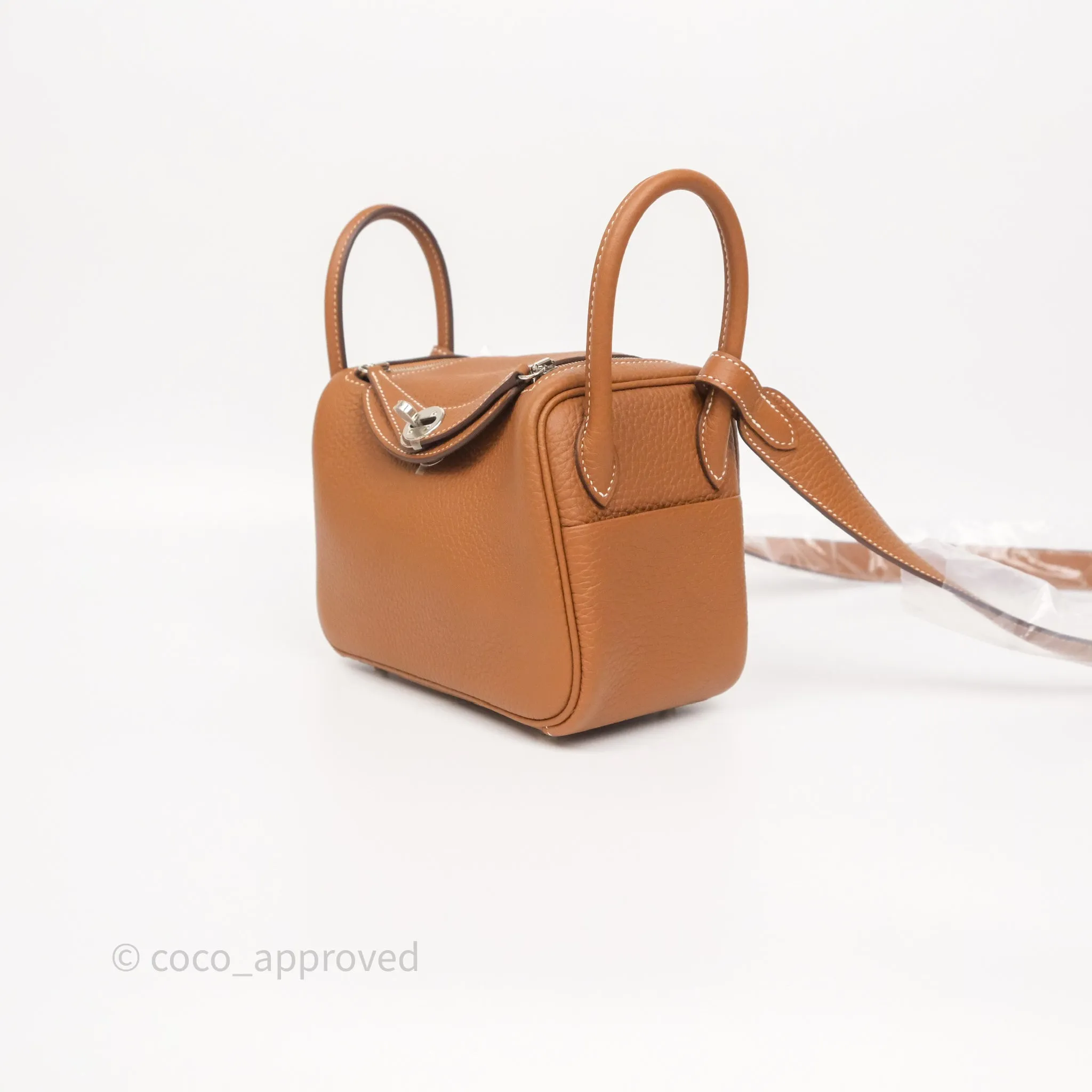 Herms Mini Lindy 20 Gold 37 Clemence Palladium Hardware