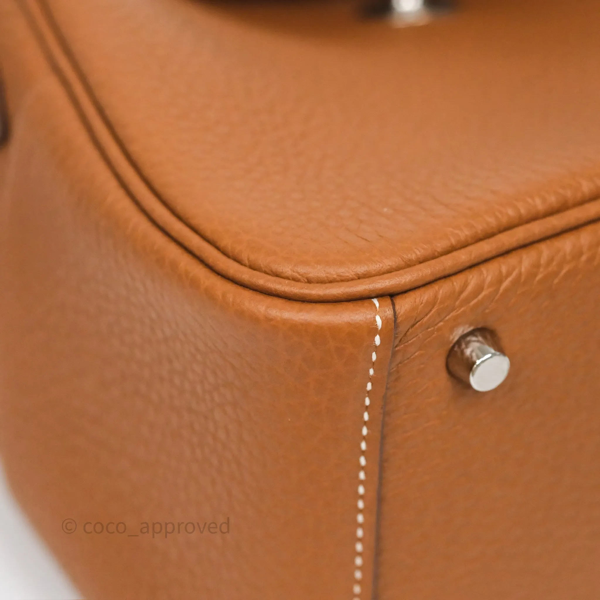 Herms Mini Lindy 20 Gold 37 Clemence Palladium Hardware