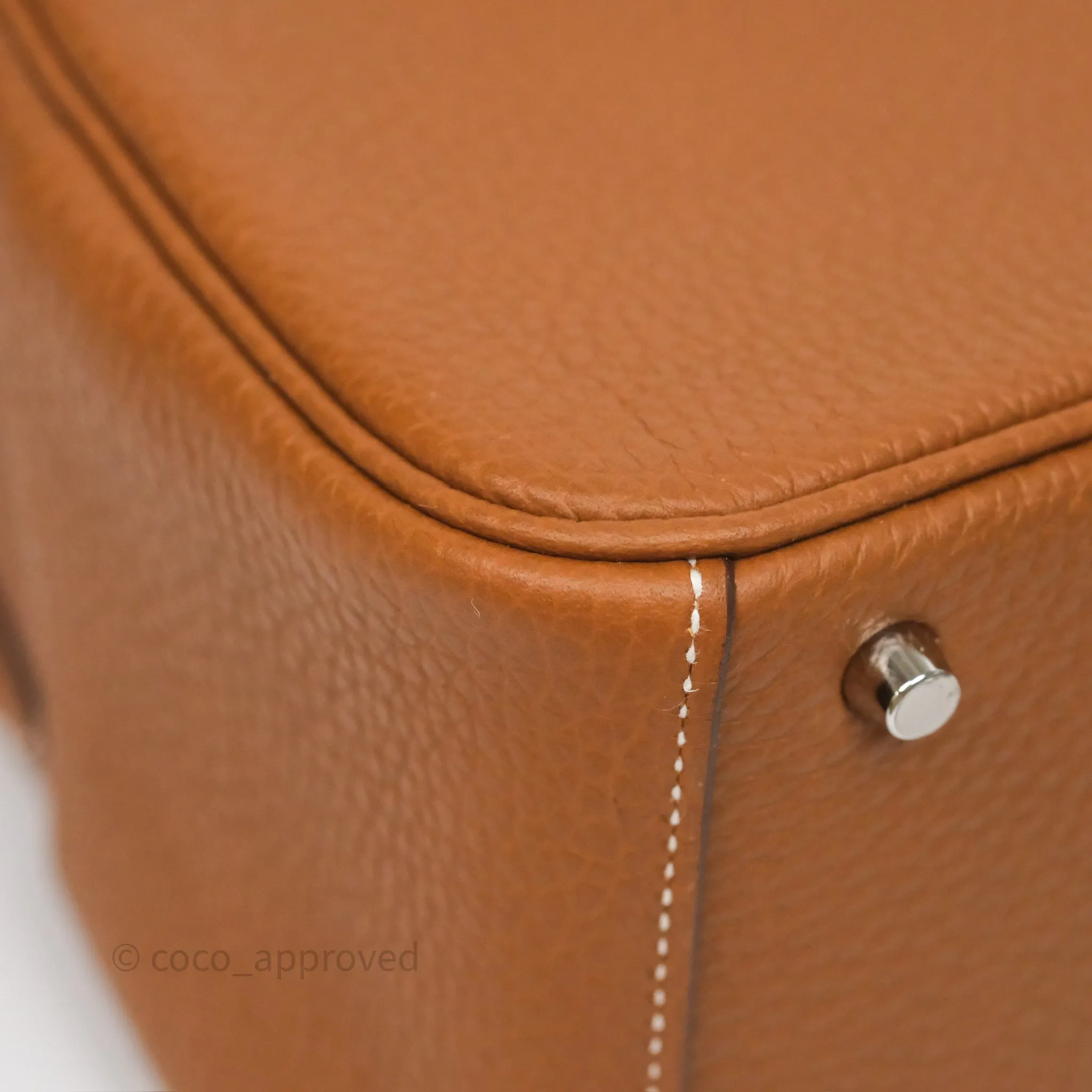 Herms Mini Lindy 20 Gold 37 Clemence Palladium Hardware