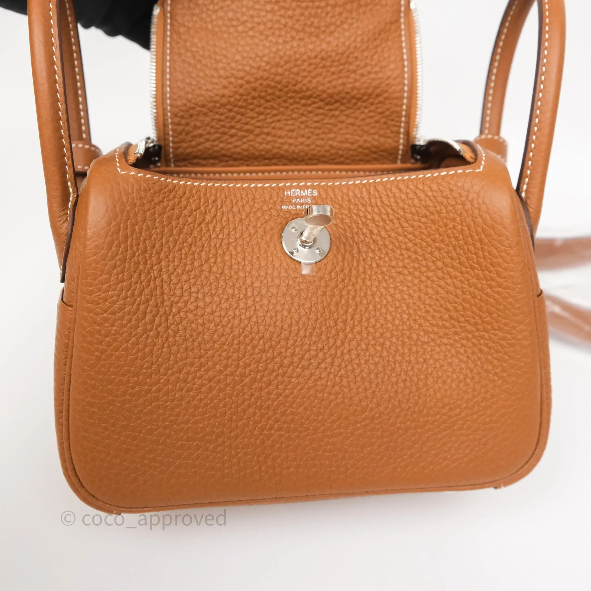 Herms Mini Lindy 20 Gold 37 Clemence Palladium Hardware