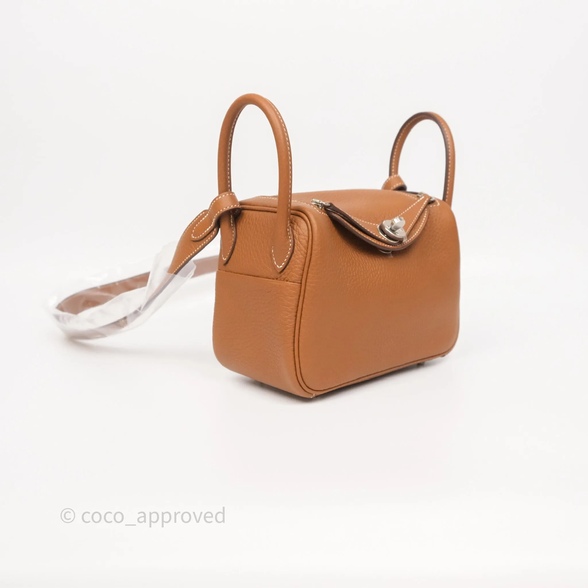 Herms Mini Lindy 20 Gold 37 Clemence Palladium Hardware