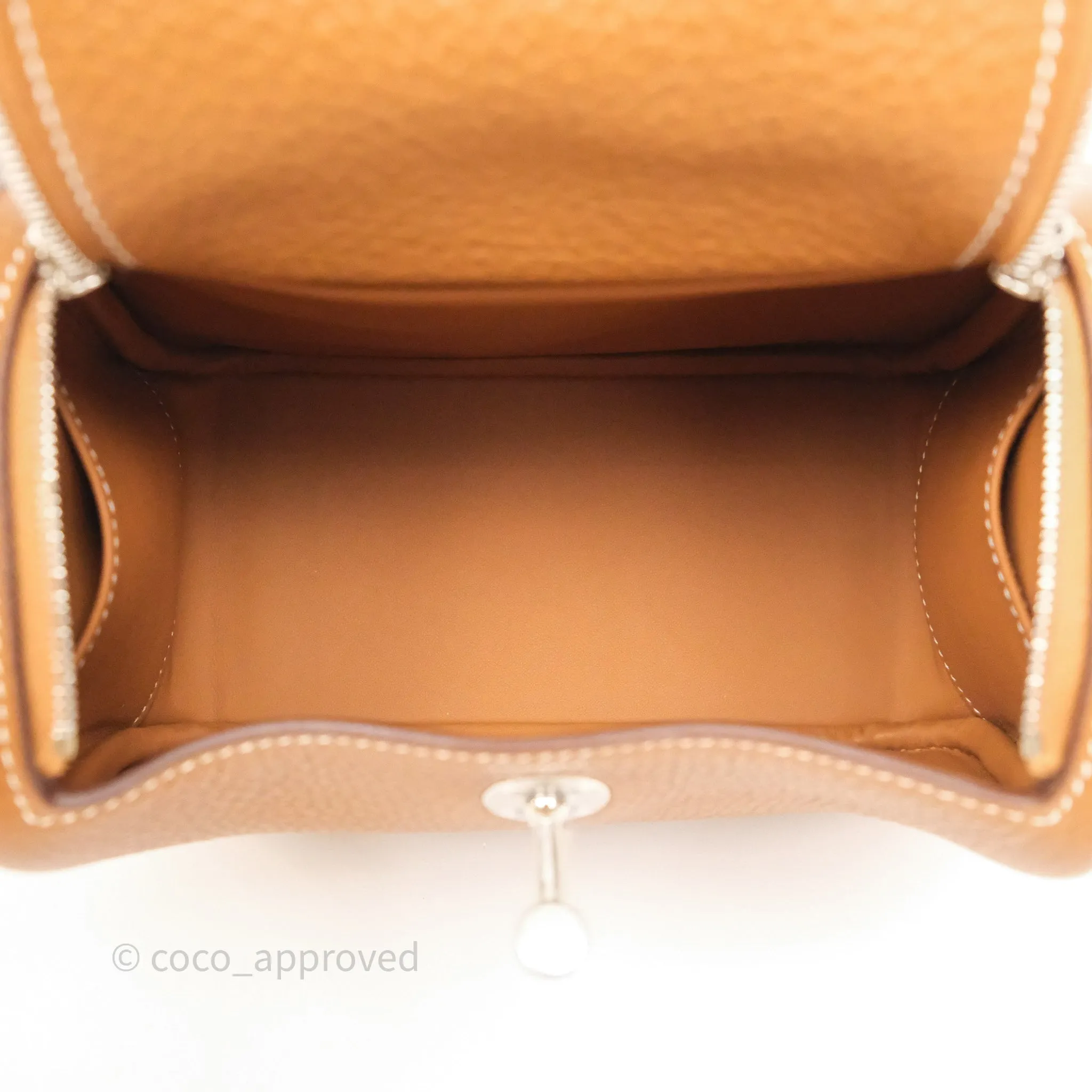 Herms Mini Lindy 20 Gold 37 Clemence Palladium Hardware