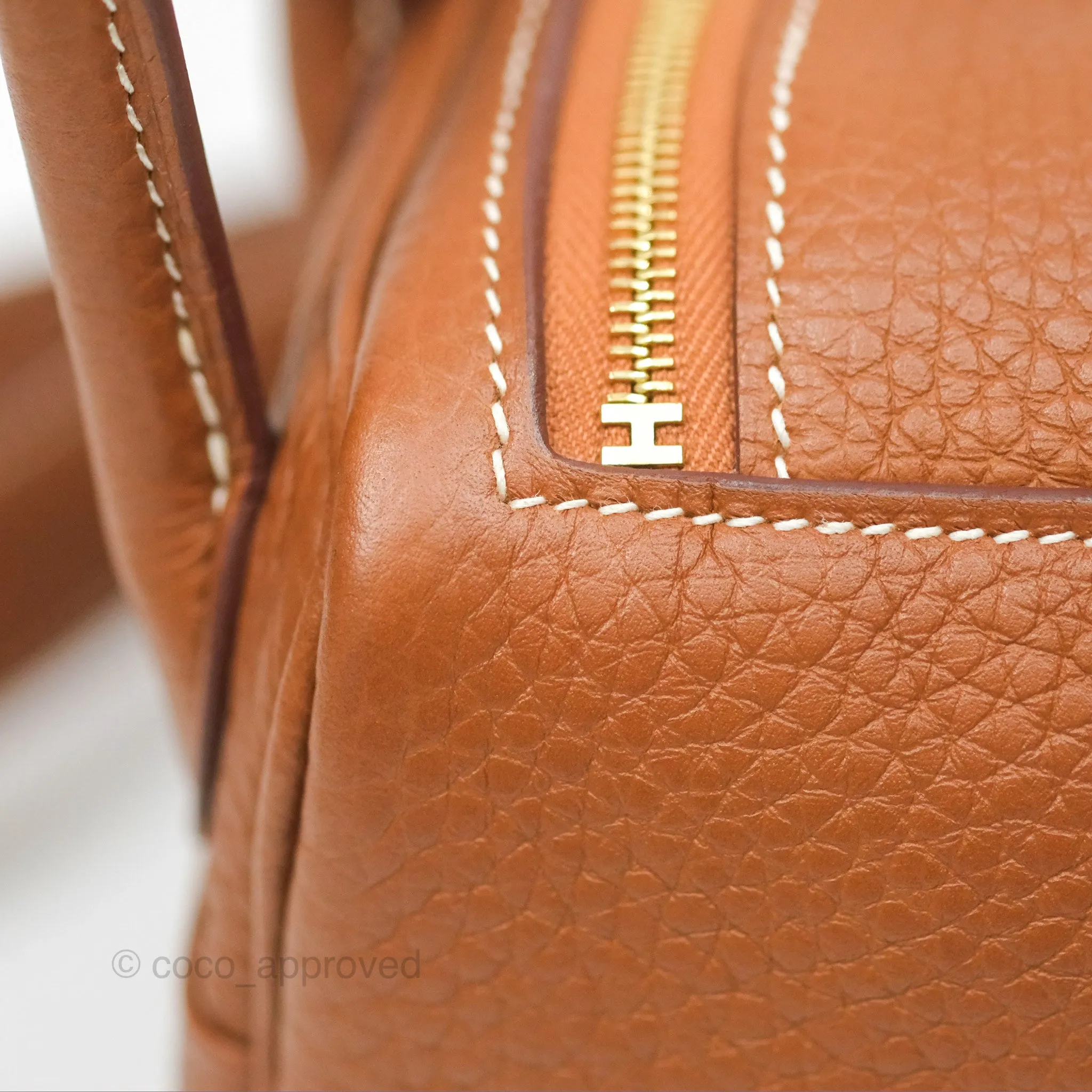 Herms Mini Lindy 20 Gold Clemence Gold Hardware