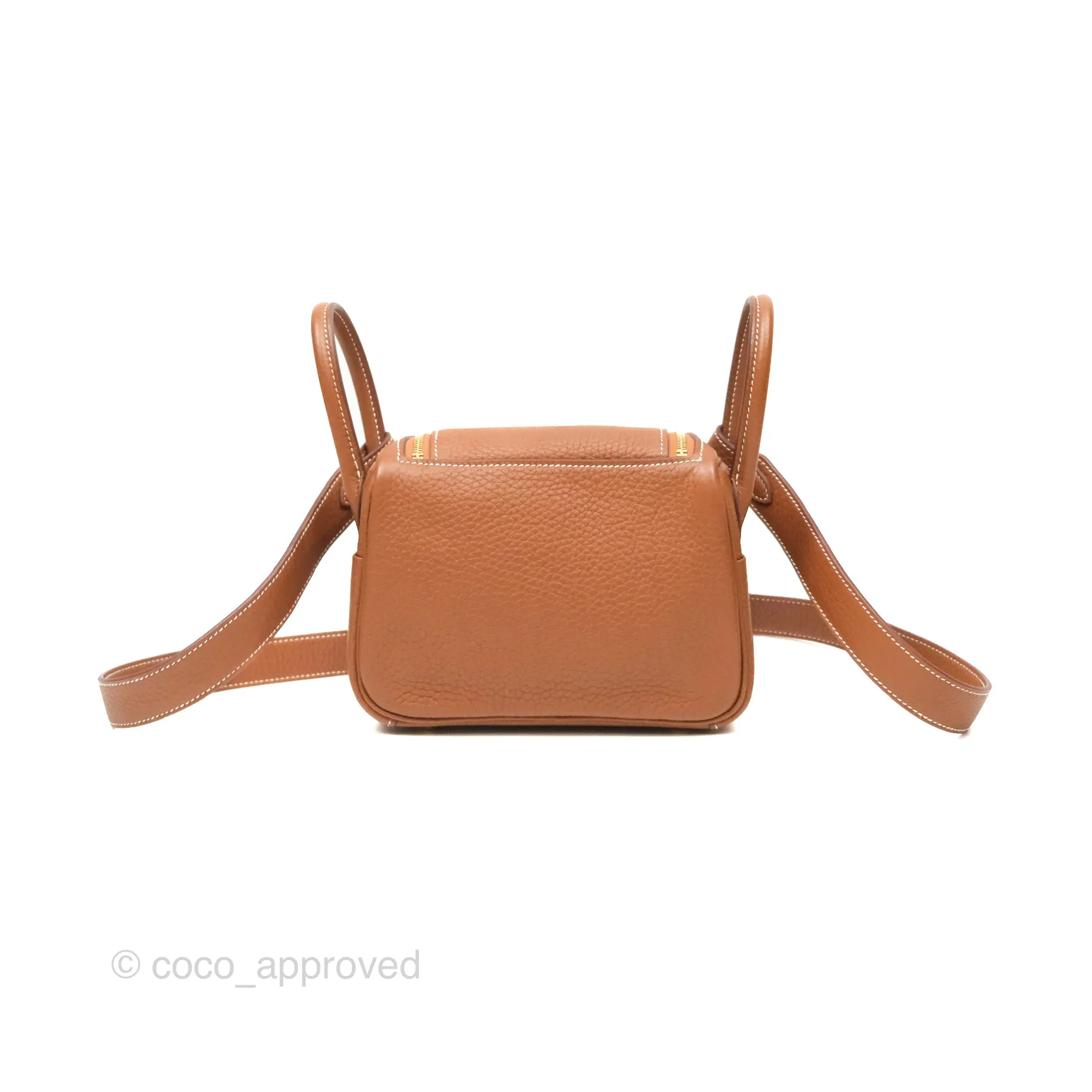 Herms Mini Lindy 20 Gold Clemence Gold Hardware
