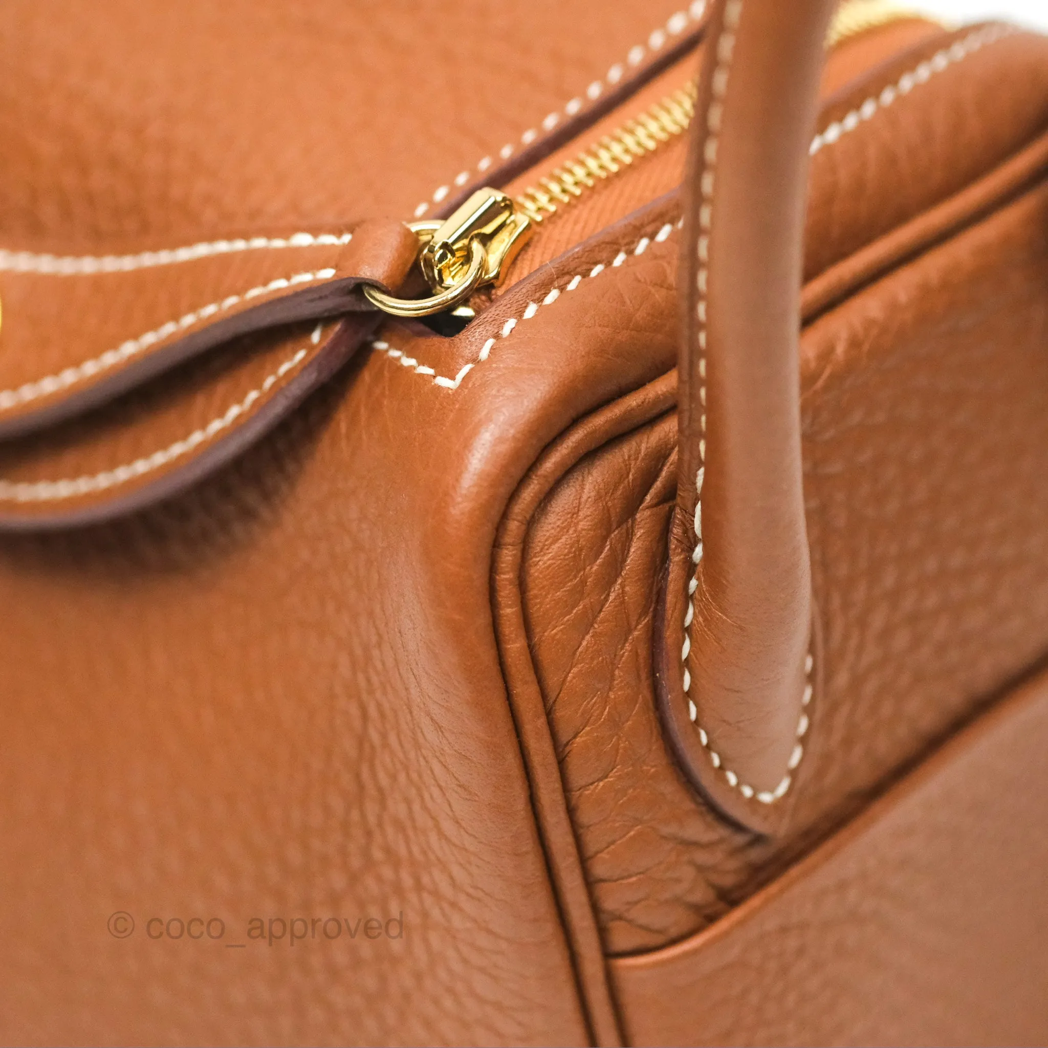 Herms Mini Lindy 20 Gold Clemence Gold Hardware