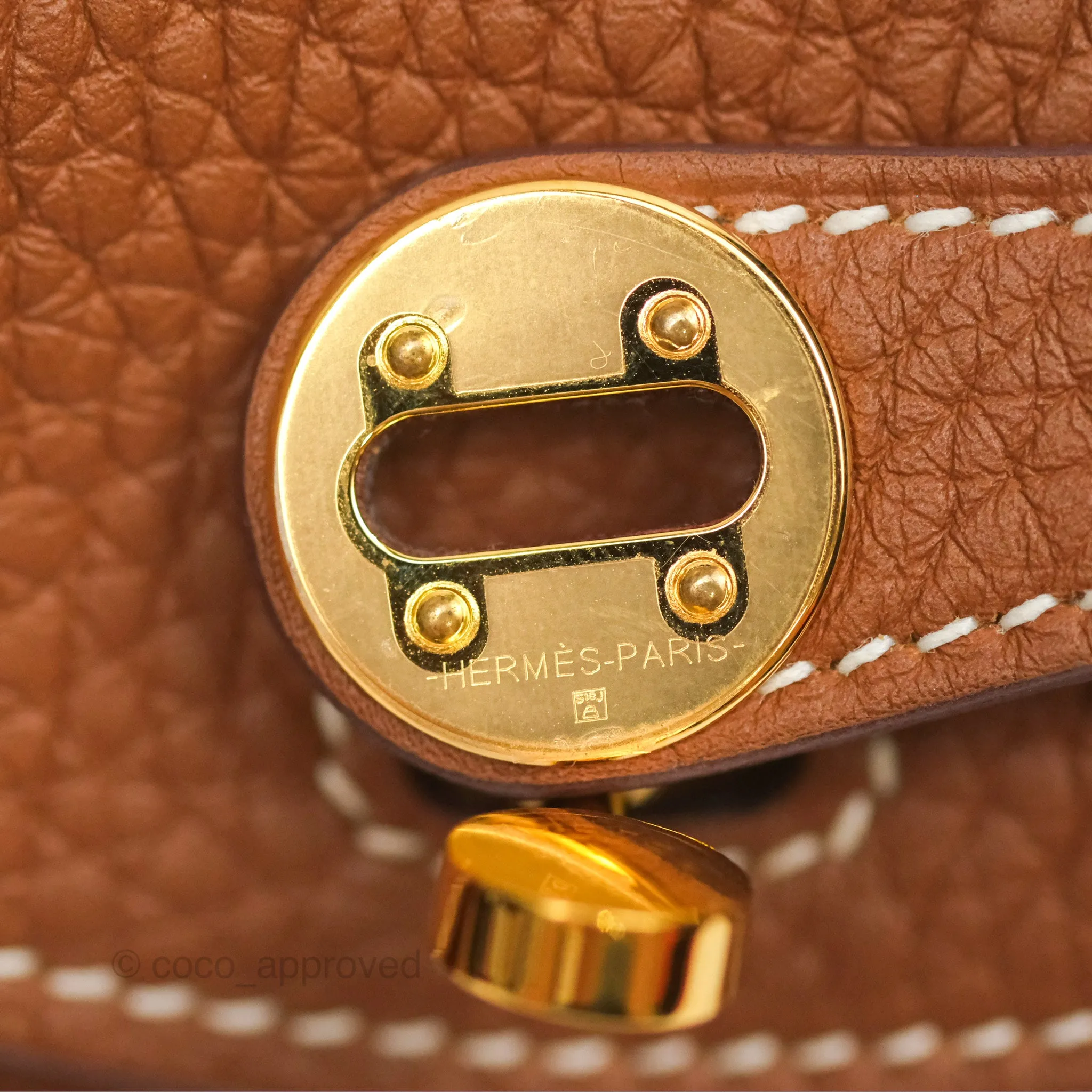 Herms Mini Lindy 20 Gold Clemence Gold Hardware