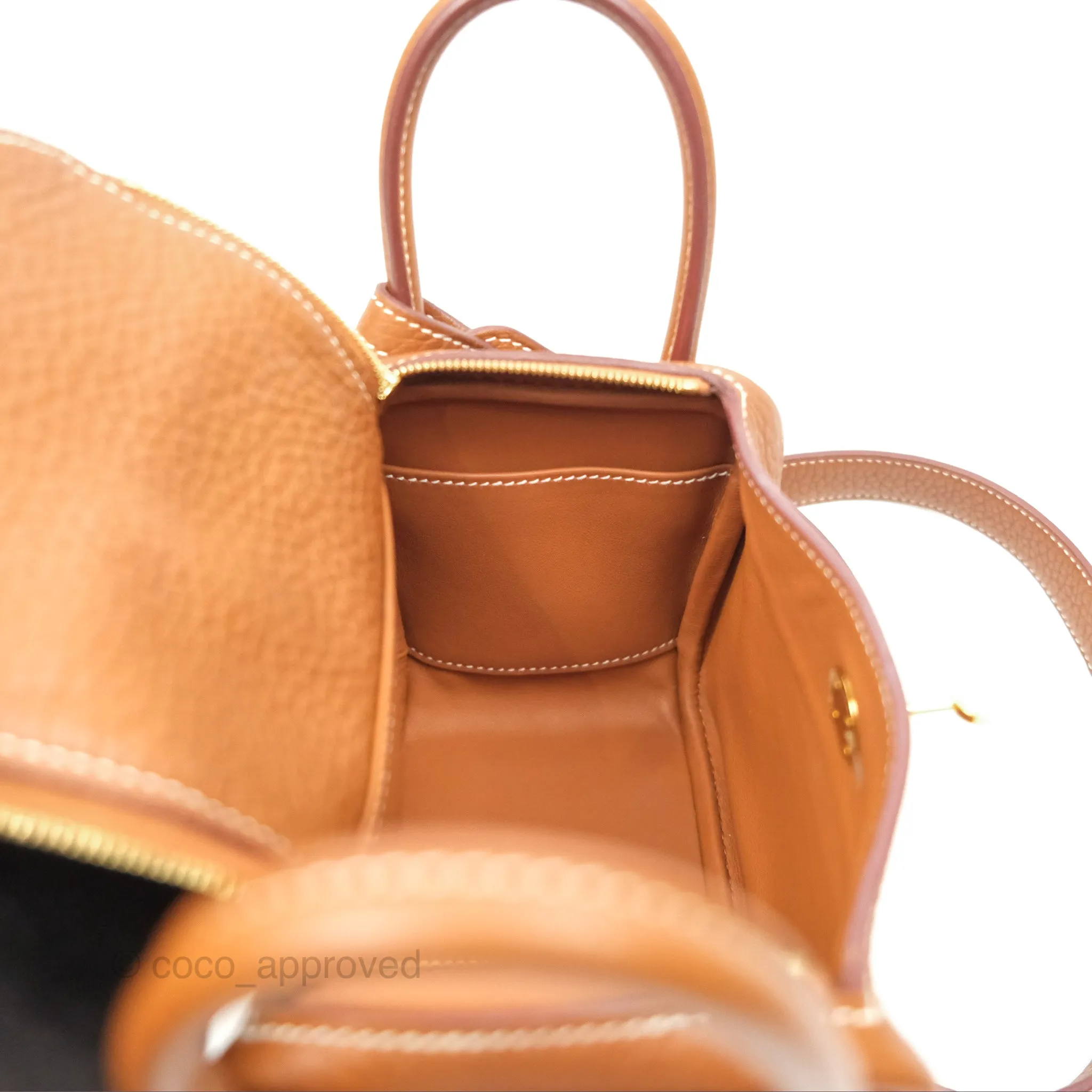 Herms Mini Lindy 20 Gold Clemence Gold Hardware
