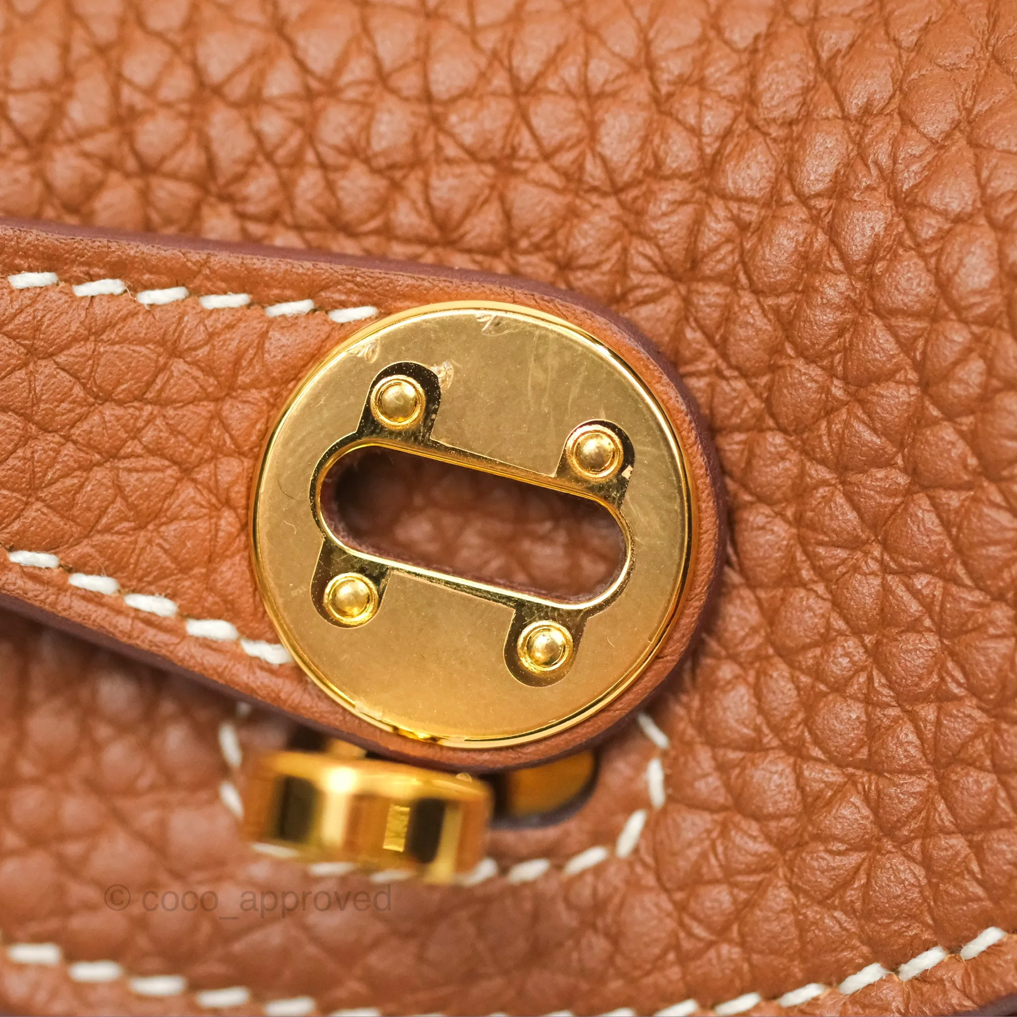 Herms Mini Lindy 20 Gold Clemence Gold Hardware