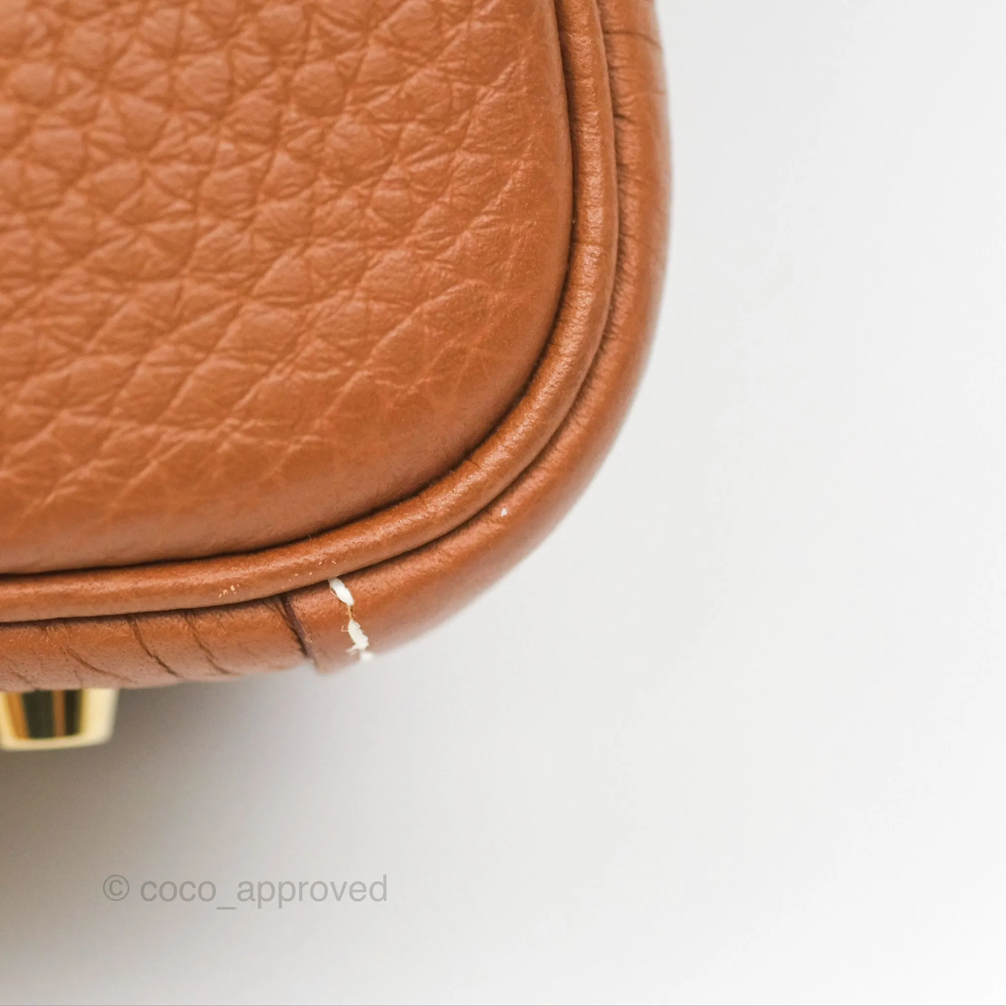 Herms Mini Lindy 20 Gold Clemence Gold Hardware