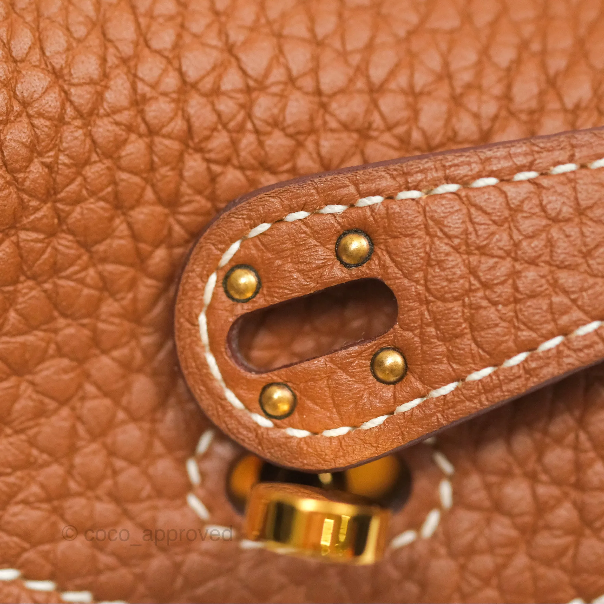 Herms Mini Lindy 20 Gold Clemence Gold Hardware