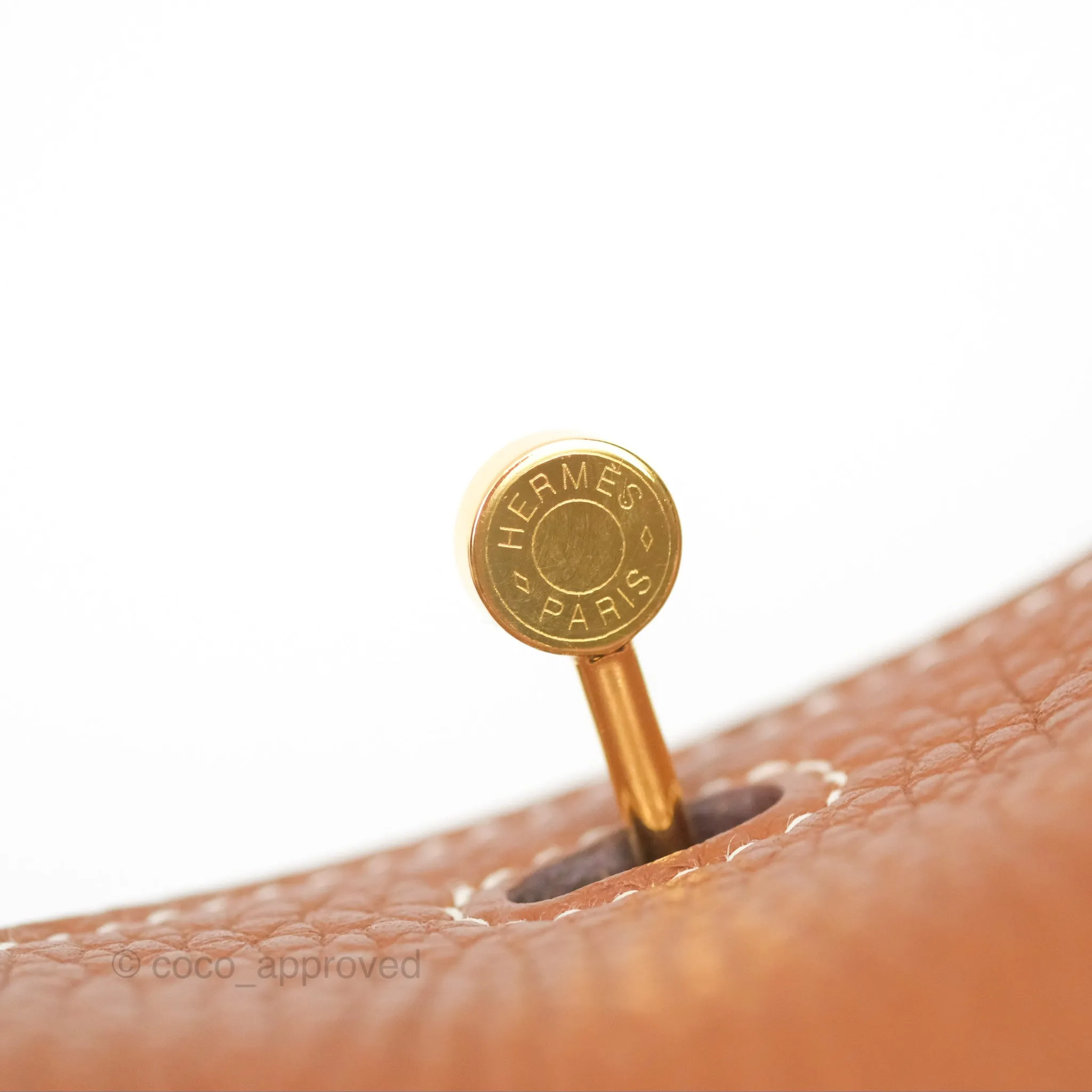 Herms Mini Lindy 20 Gold Clemence Gold Hardware