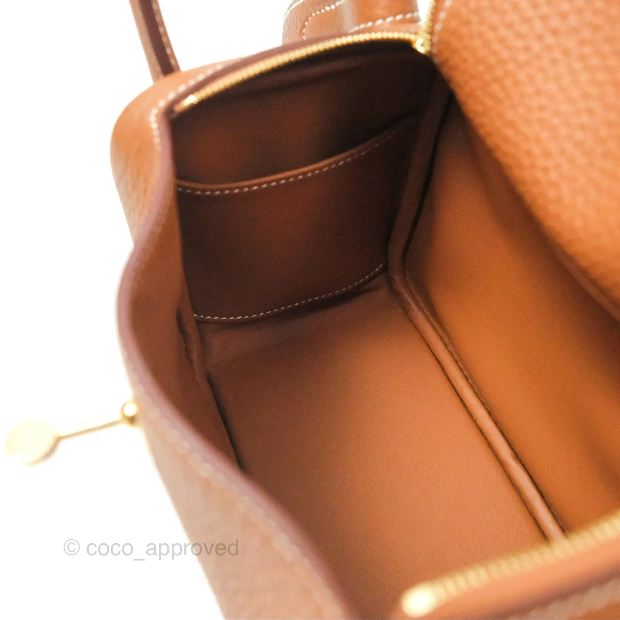 Herms Mini Lindy 20 Gold Clemence Gold Hardware