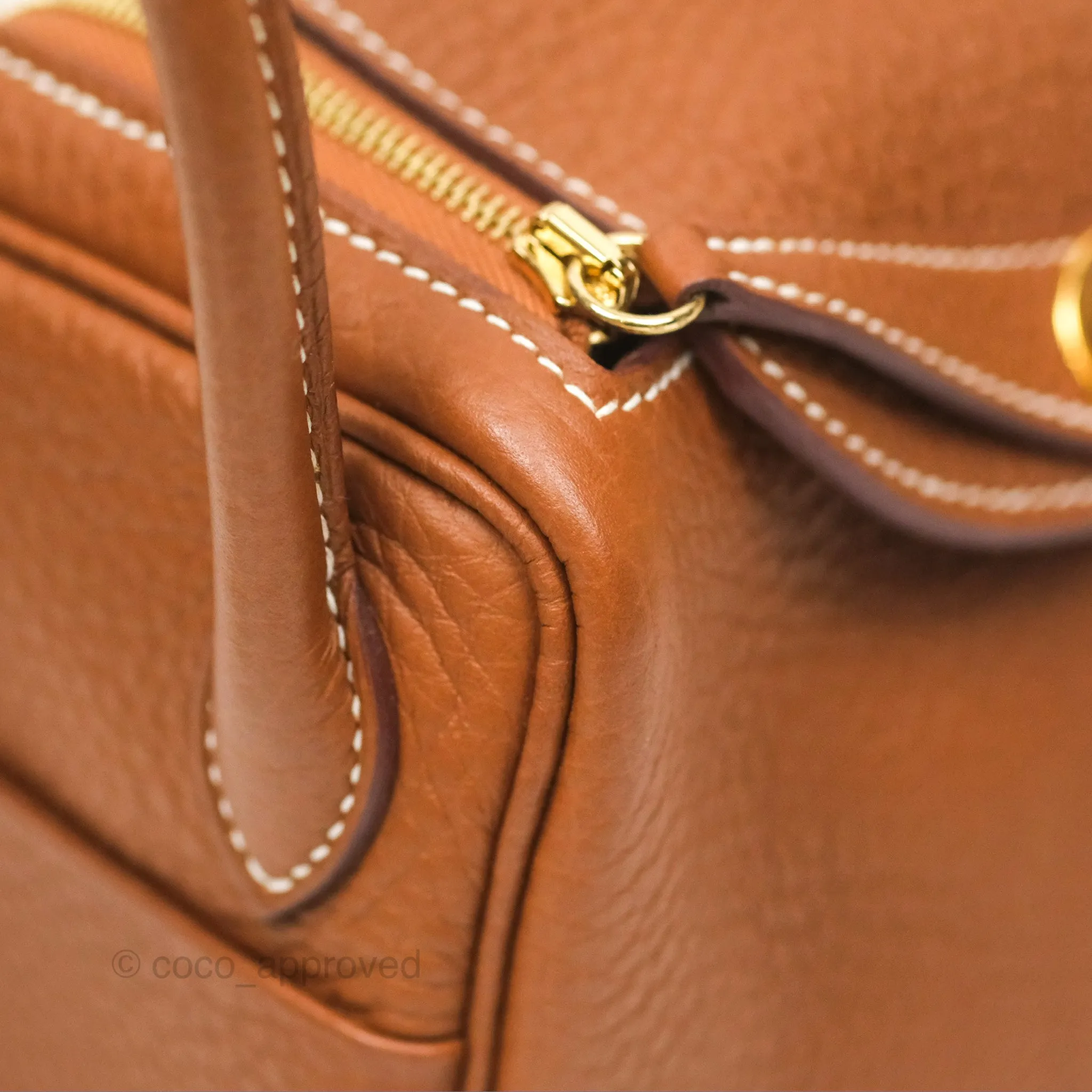 Herms Mini Lindy 20 Gold Clemence Gold Hardware
