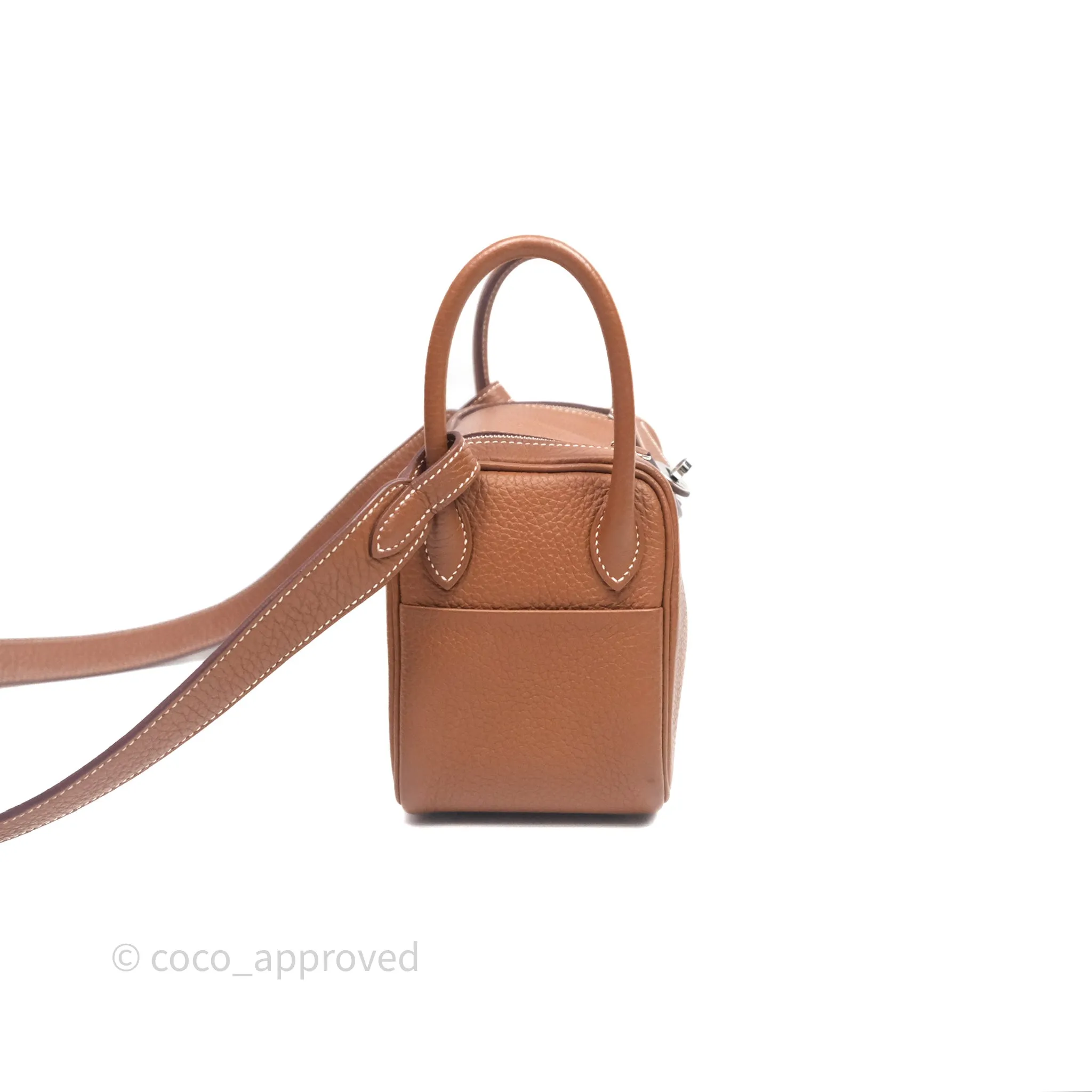 Herms Mini Lindy 20 Gold Clemence Palladium Hardware