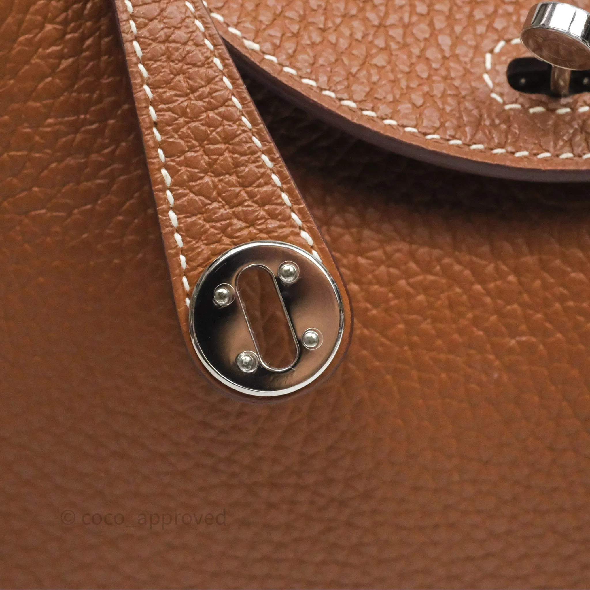 Herms Mini Lindy 20 Gold Clemence Palladium Hardware