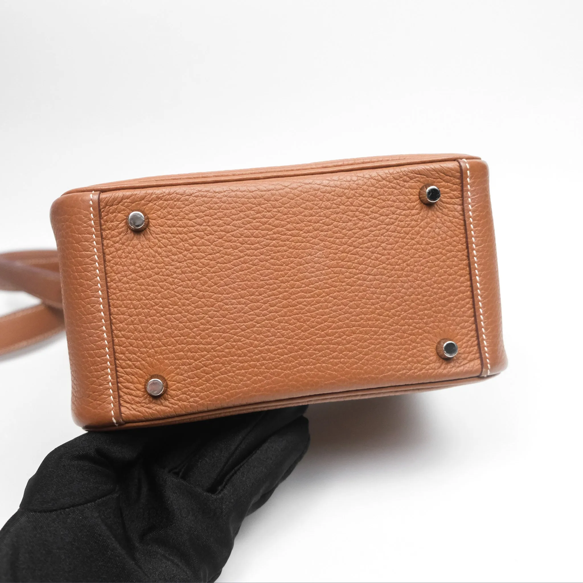 Herms Mini Lindy 20 Gold Clemence Palladium Hardware