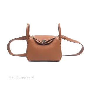 Herms Mini Lindy 20 Gold Clemence Palladium Hardware