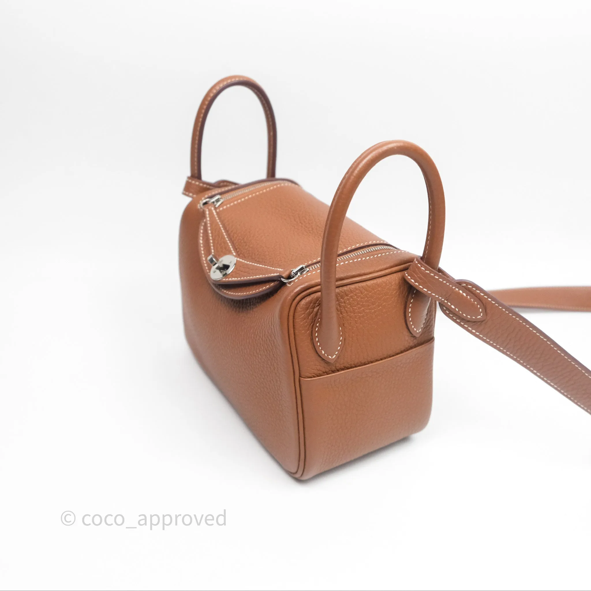 Herms Mini Lindy 20 Gold Clemence Palladium Hardware