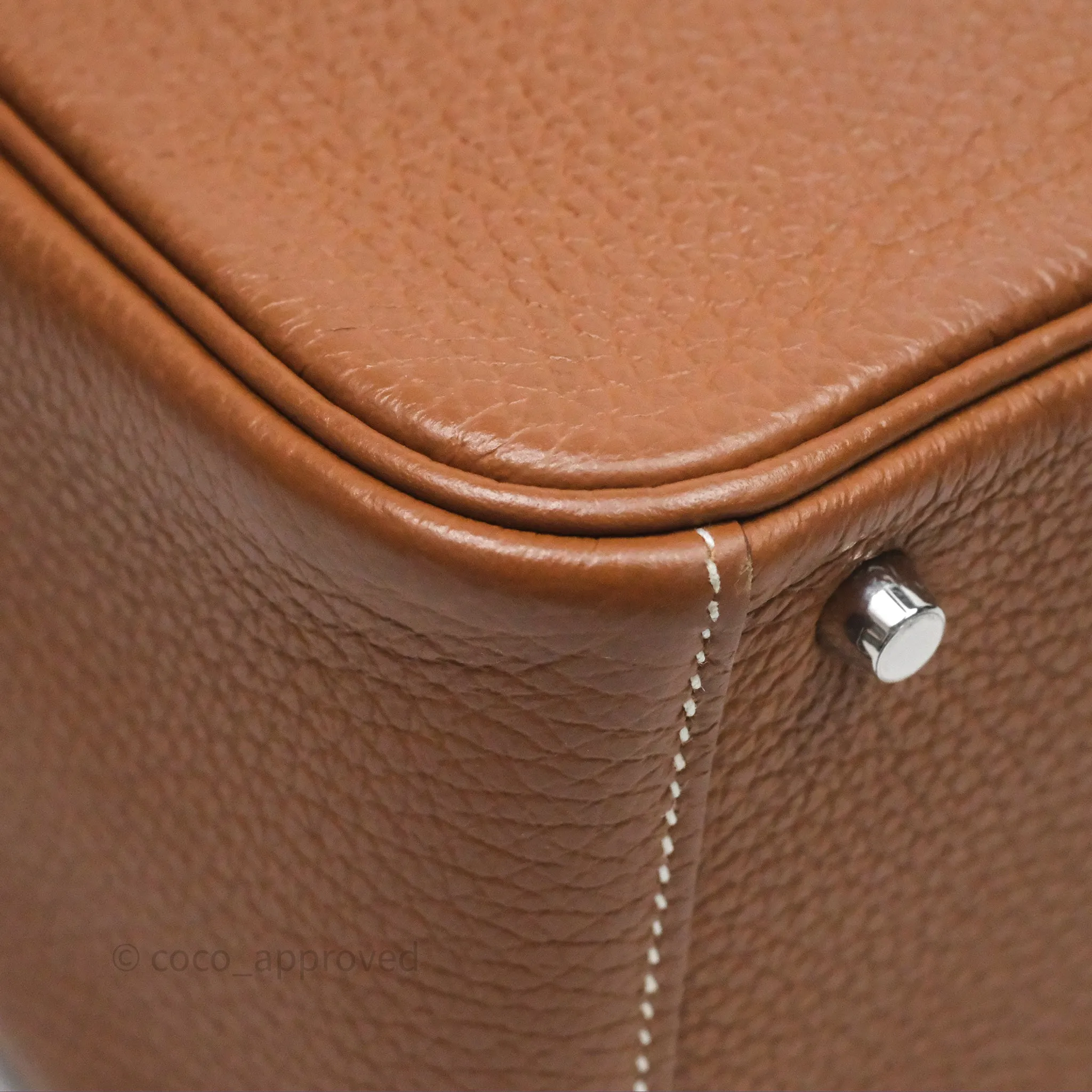 Herms Mini Lindy 20 Gold Clemence Palladium Hardware