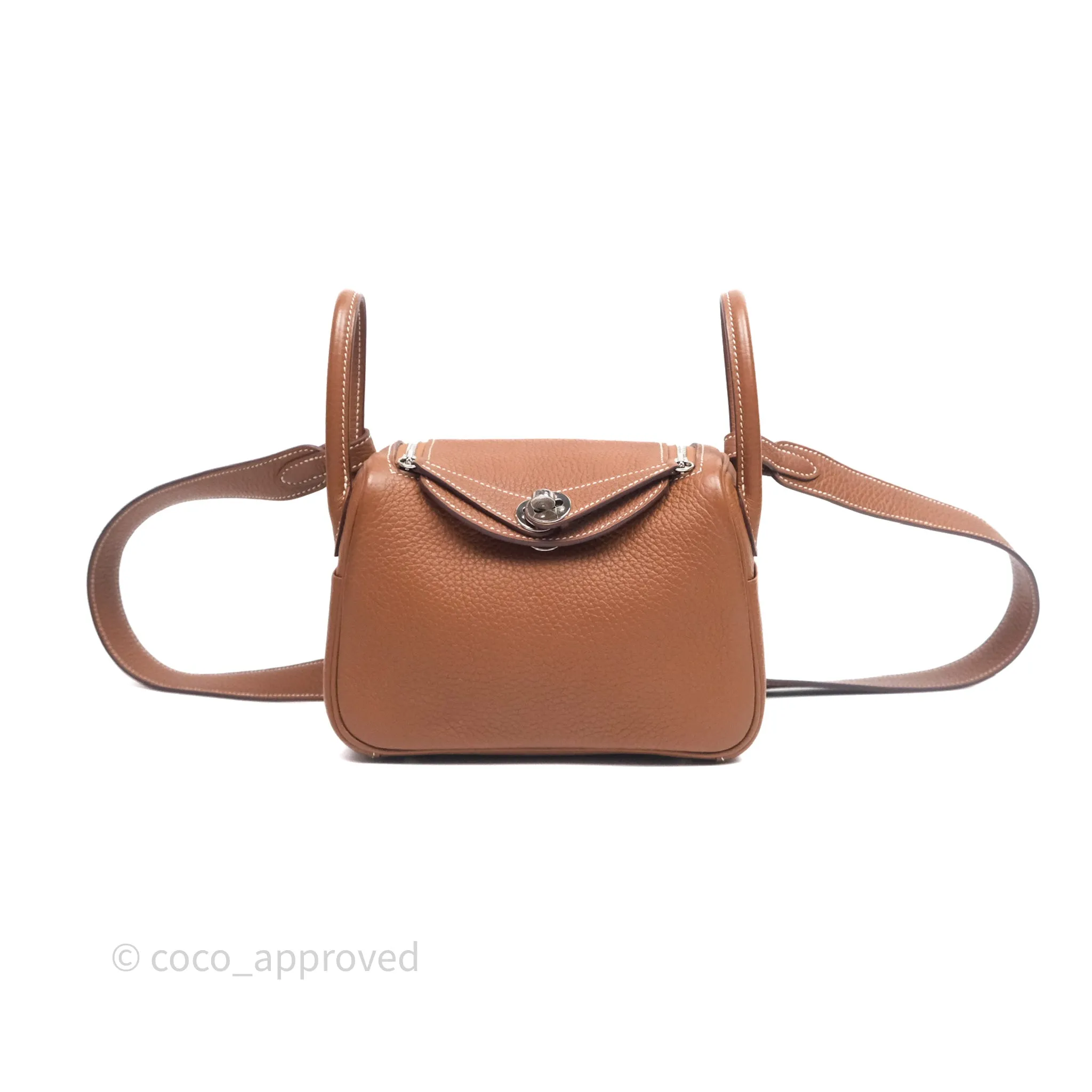 Herms Mini Lindy 20 Gold Clemence Palladium Hardware