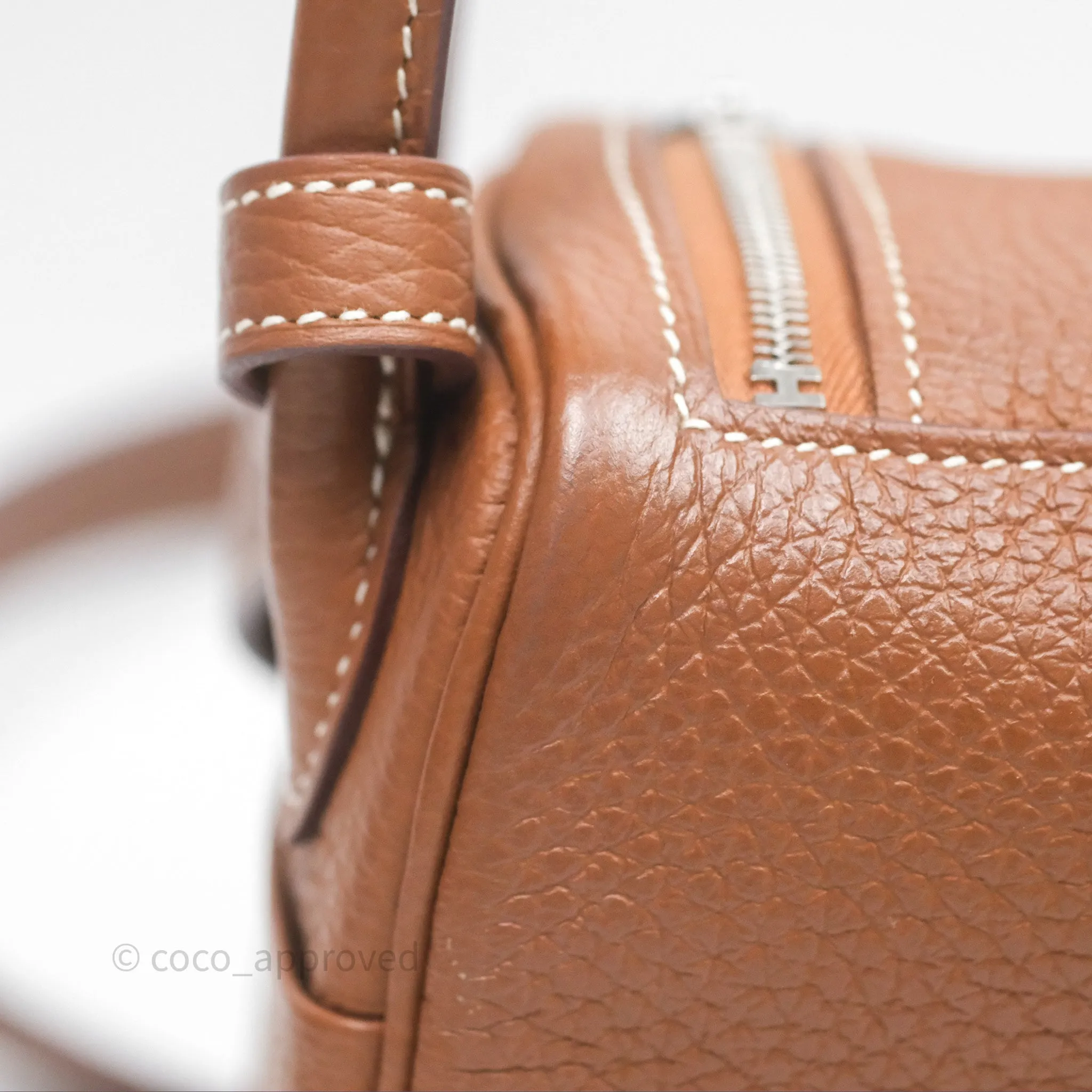 Herms Mini Lindy 20 Gold Clemence Palladium Hardware
