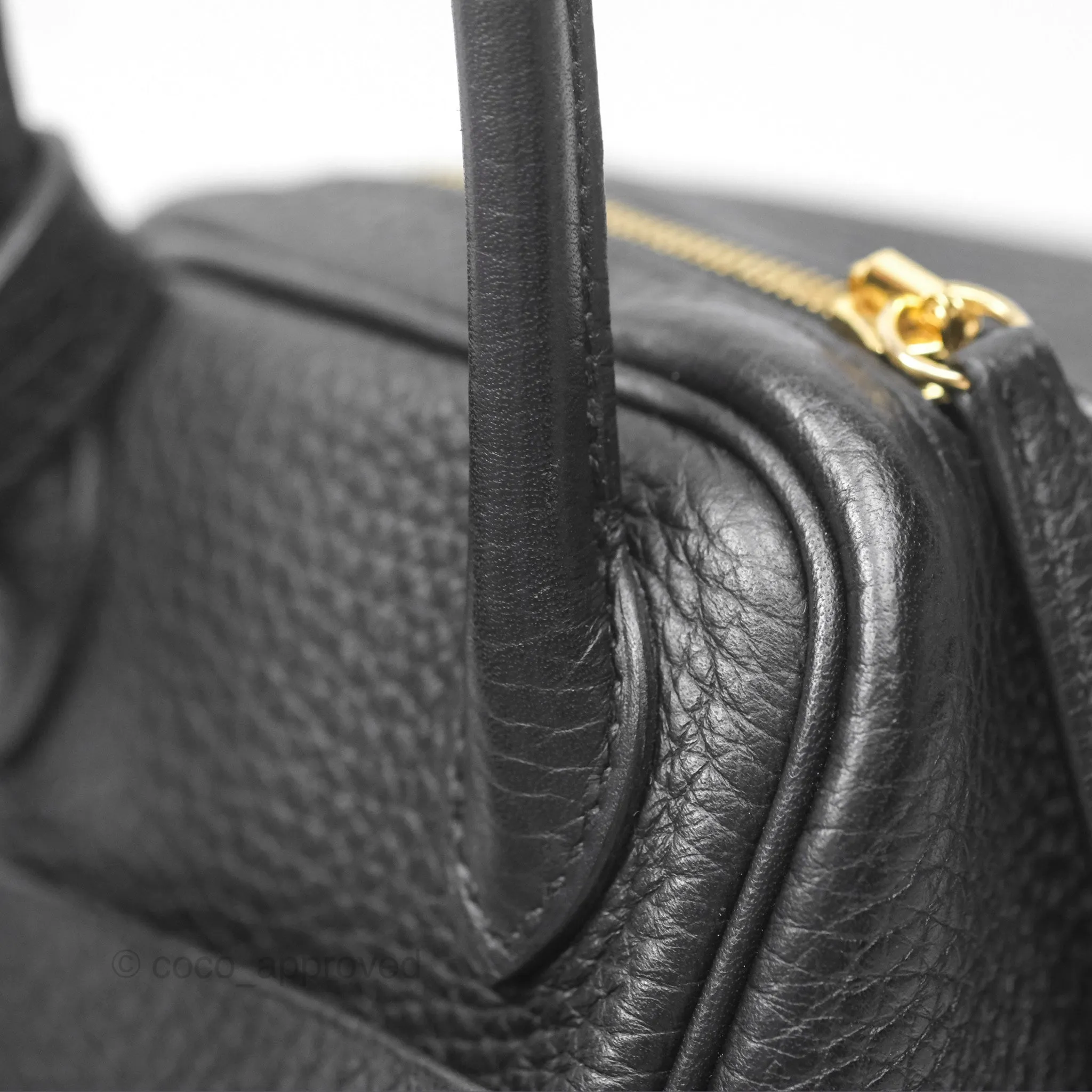 Herms Mini Lindy 20 Noir 89 Clemence Gold Hardware