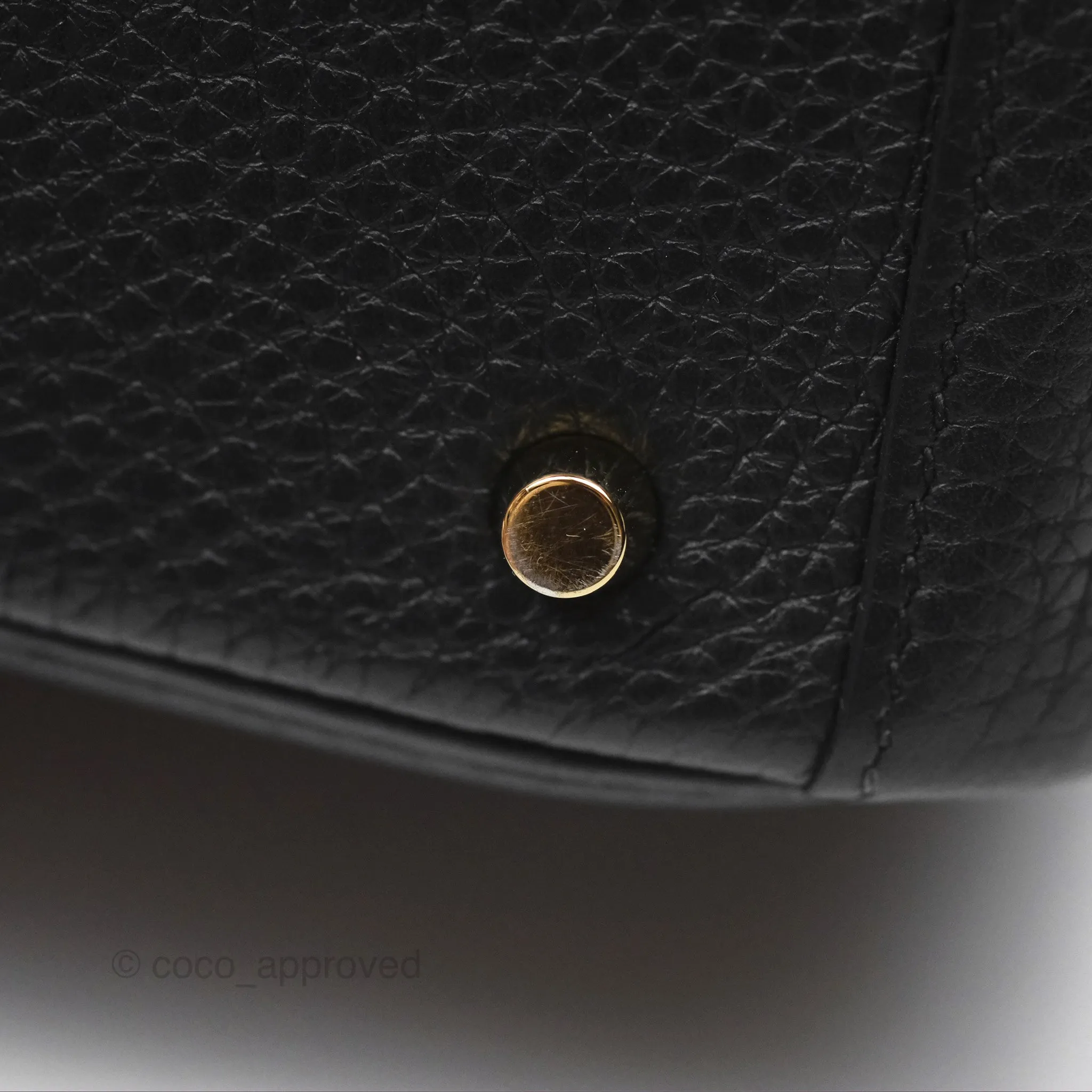 Herms Mini Lindy 20 Noir 89 Clemence Gold Hardware