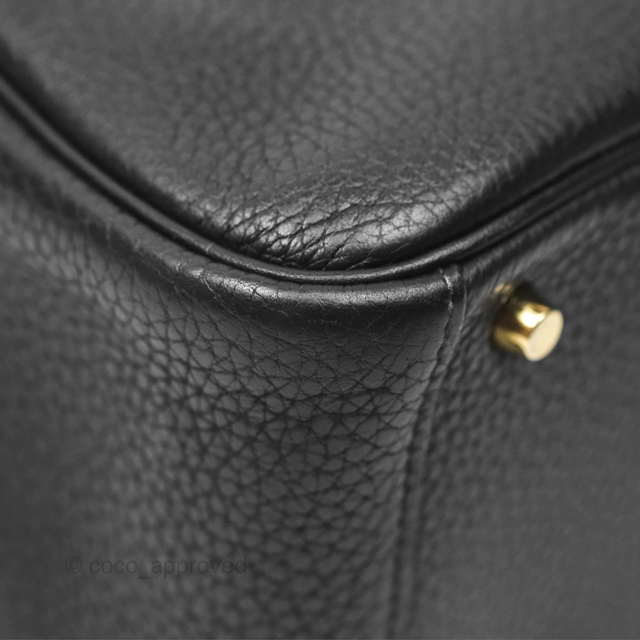 Herms Mini Lindy 20 Noir 89 Clemence Gold Hardware