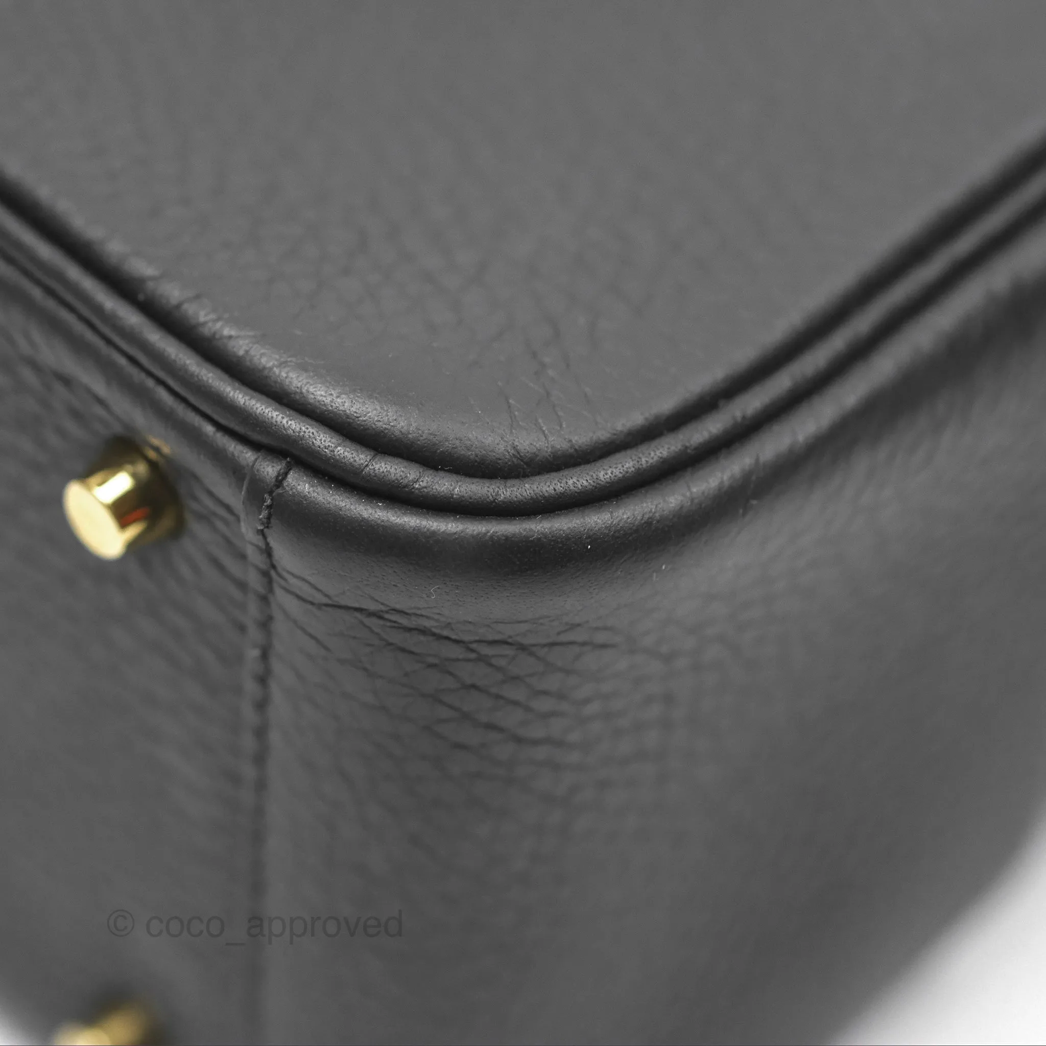 Herms Mini Lindy 20 Noir 89 Clemence Gold Hardware