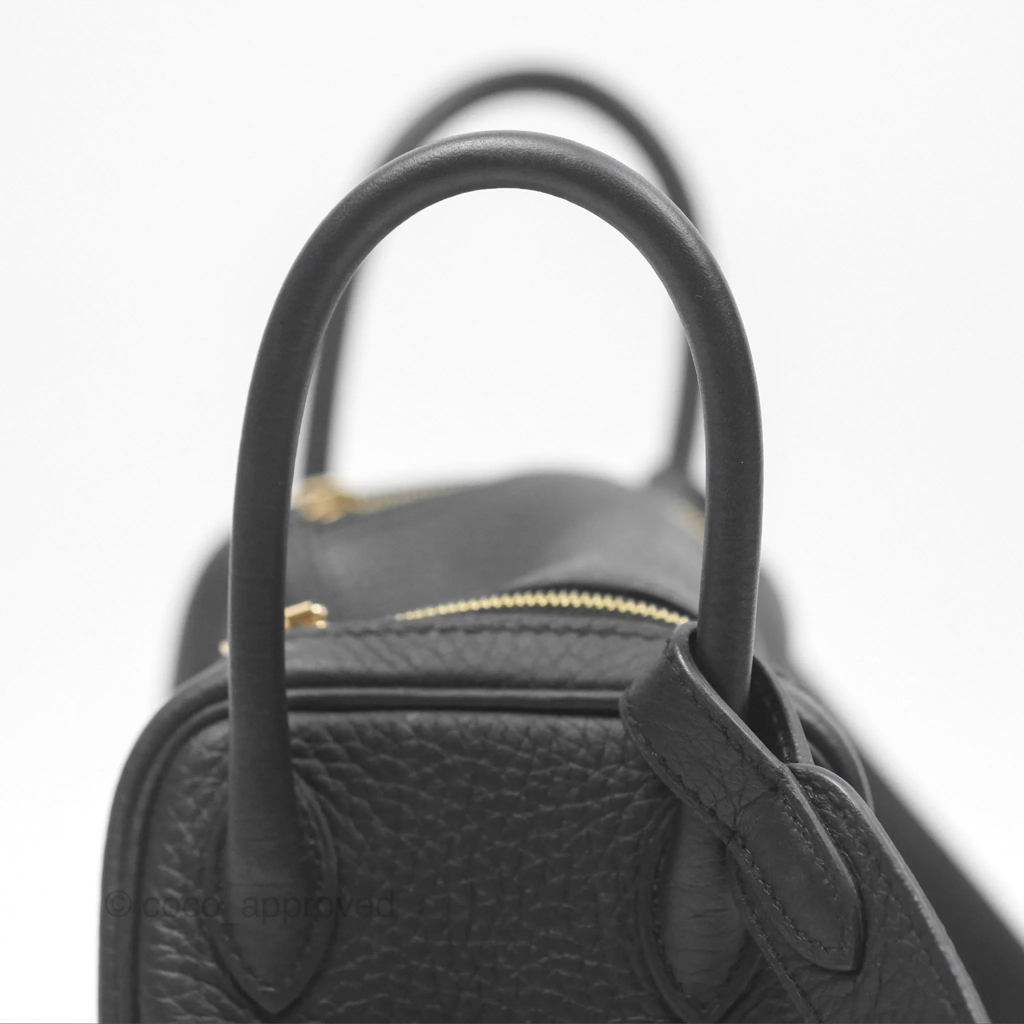 Herms Mini Lindy 20 Noir 89 Clemence Gold Hardware
