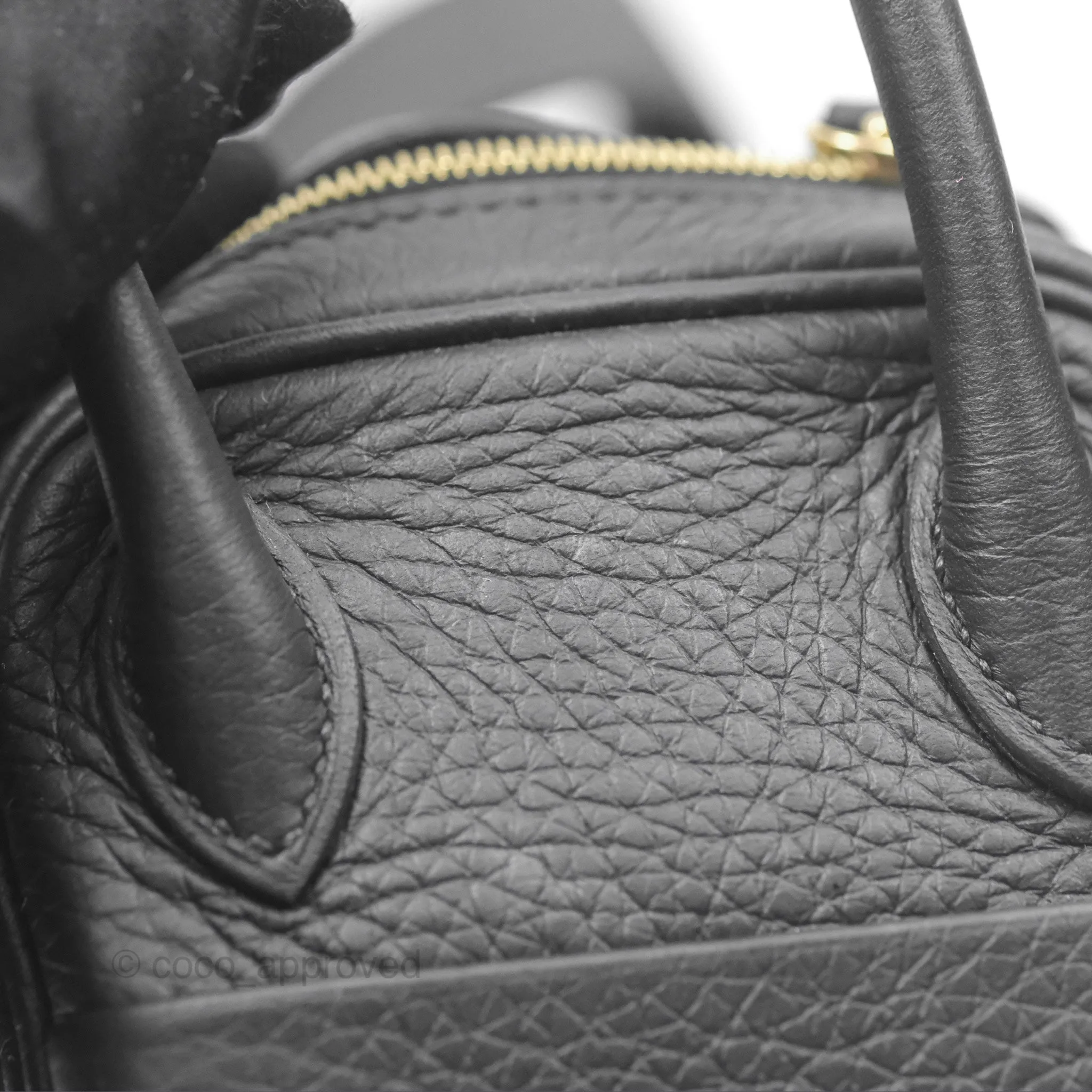 Herms Mini Lindy 20 Noir 89 Clemence Gold Hardware