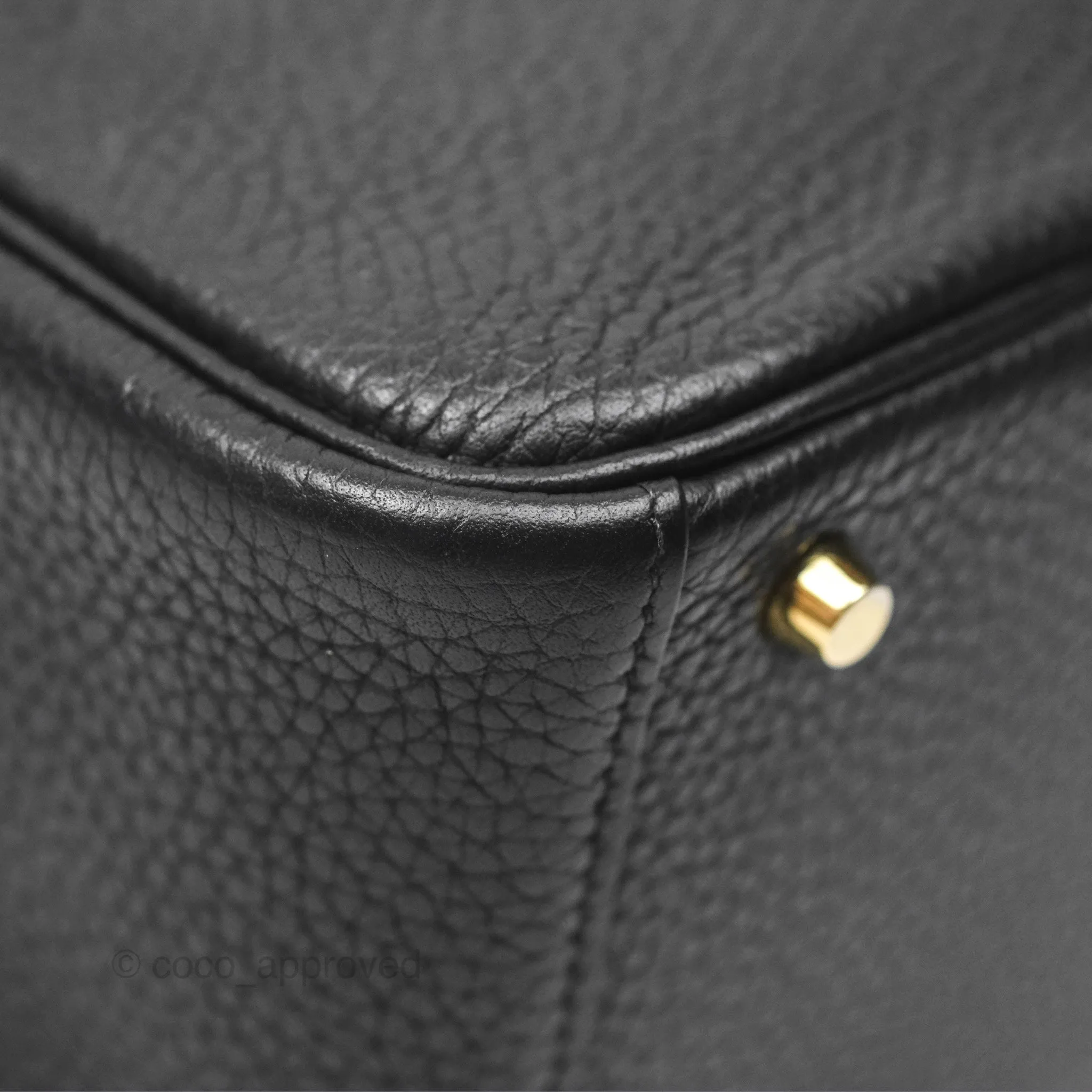 Herms Mini Lindy 20 Noir 89 Clemence Gold Hardware