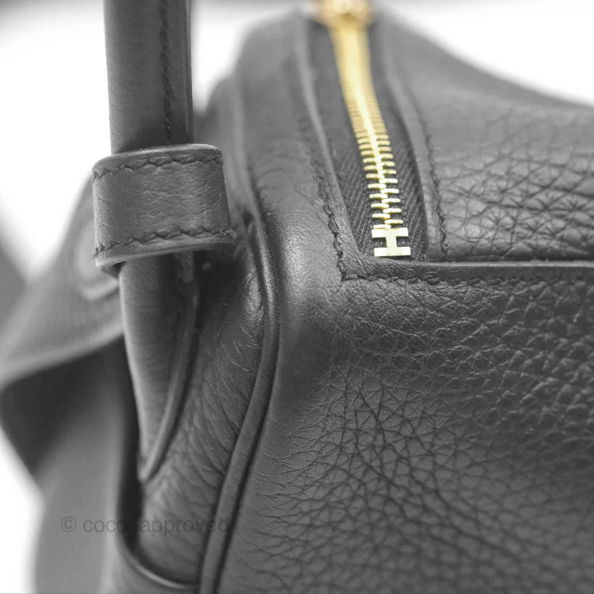 Herms Mini Lindy 20 Noir 89 Clemence Gold Hardware