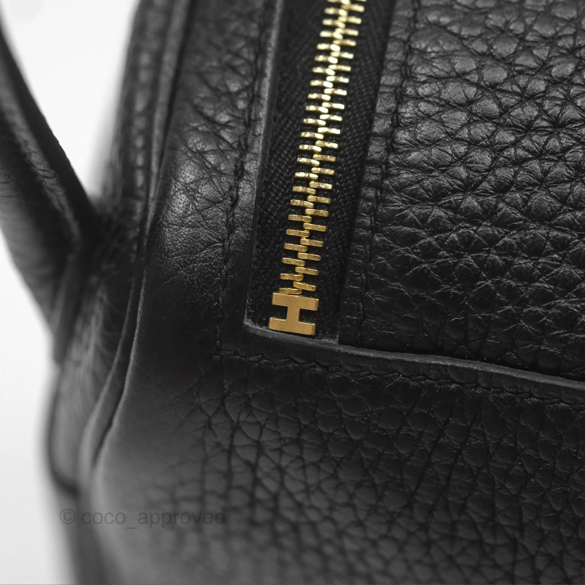Herms Mini Lindy 20 Noir 89 Clemence Gold Hardware