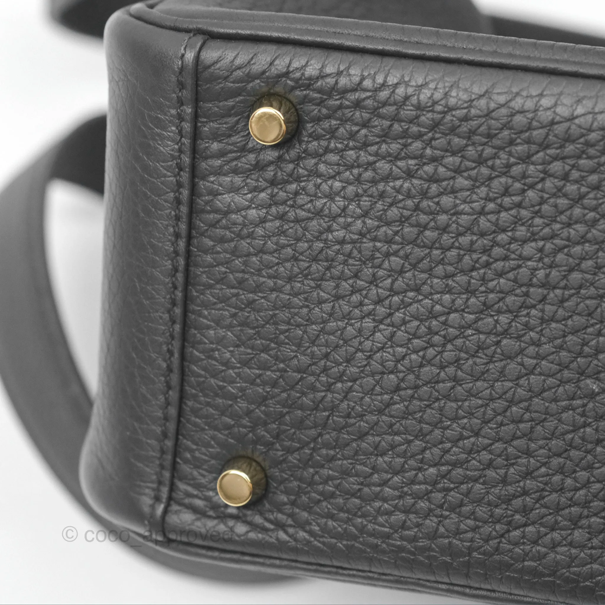 Herms Mini Lindy 20 Noir 89 Clemence Gold Hardware