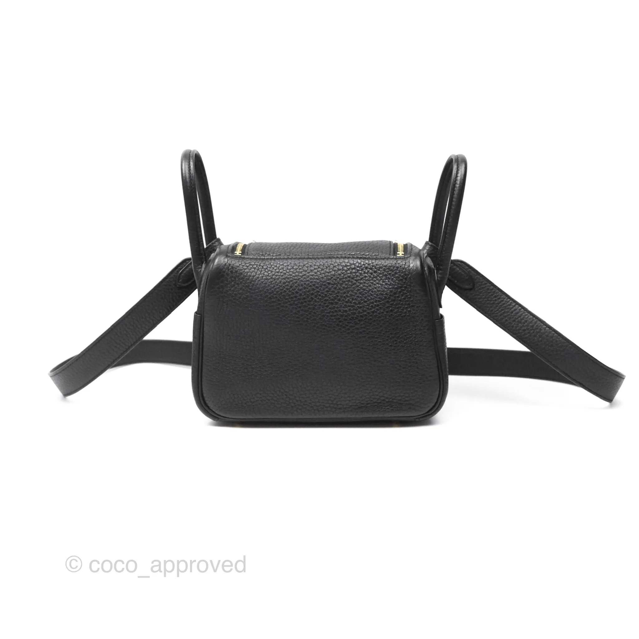 Herms Mini Lindy 20 Noir 89 Clemence Gold Hardware