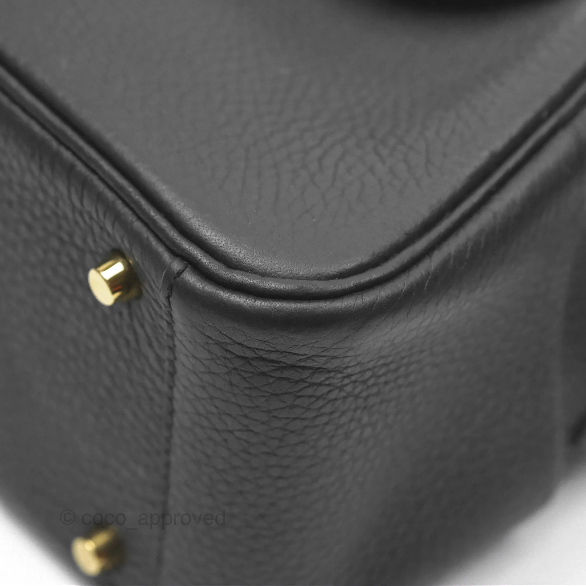 Herms Mini Lindy 20 Noir 89 Clemence Gold Hardware