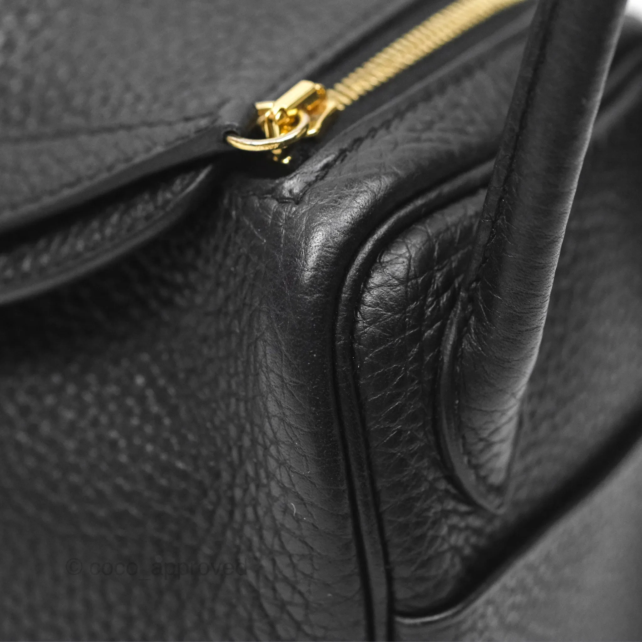 Herms Mini Lindy 20 Noir 89 Clemence Gold Hardware