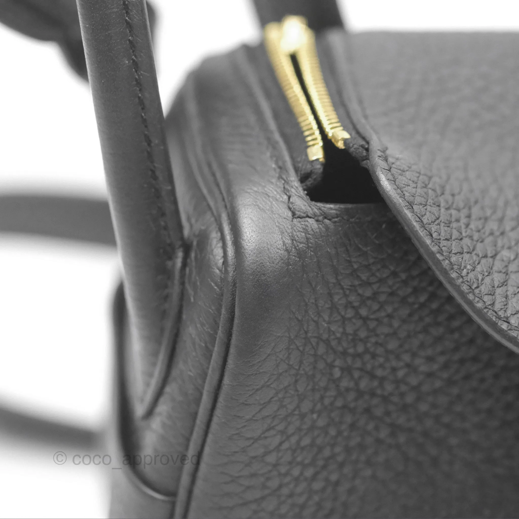 Herms Mini Lindy 20 Noir 89 Clemence Gold Hardware
