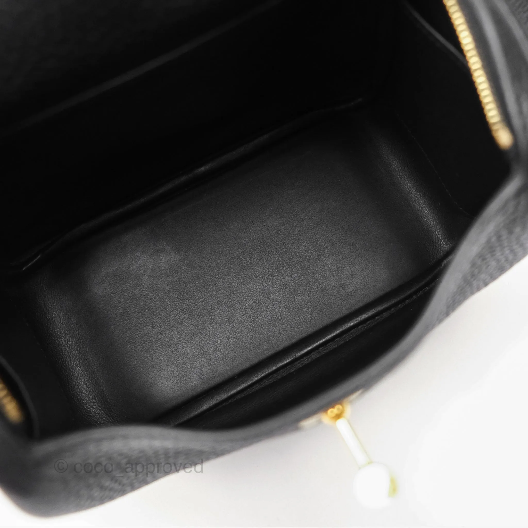 Herms Mini Lindy 20 Noir 89 Clemence Gold Hardware